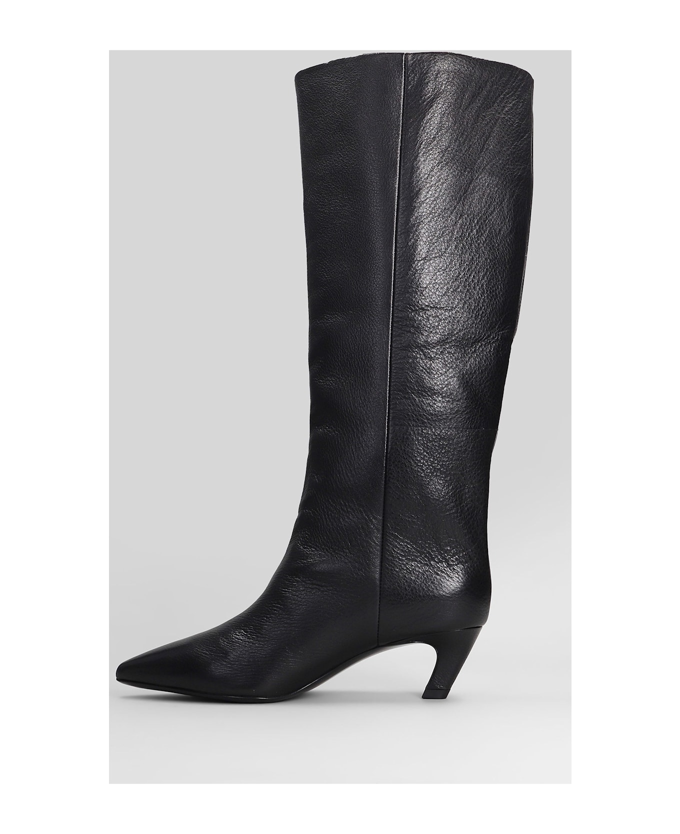 Ash Violet High Heels Boots In Black Leather - black