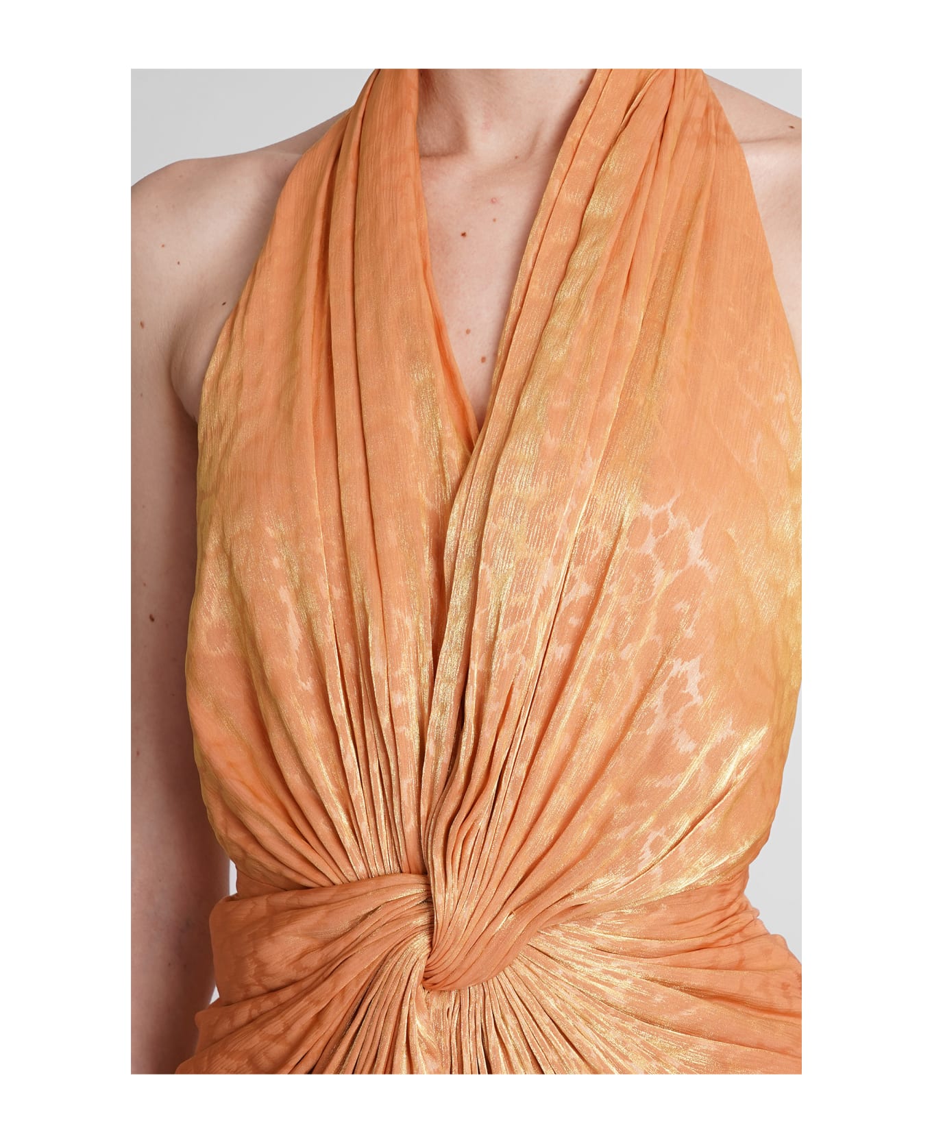 Costarellos Joa Dress In Orange Polyester - orange