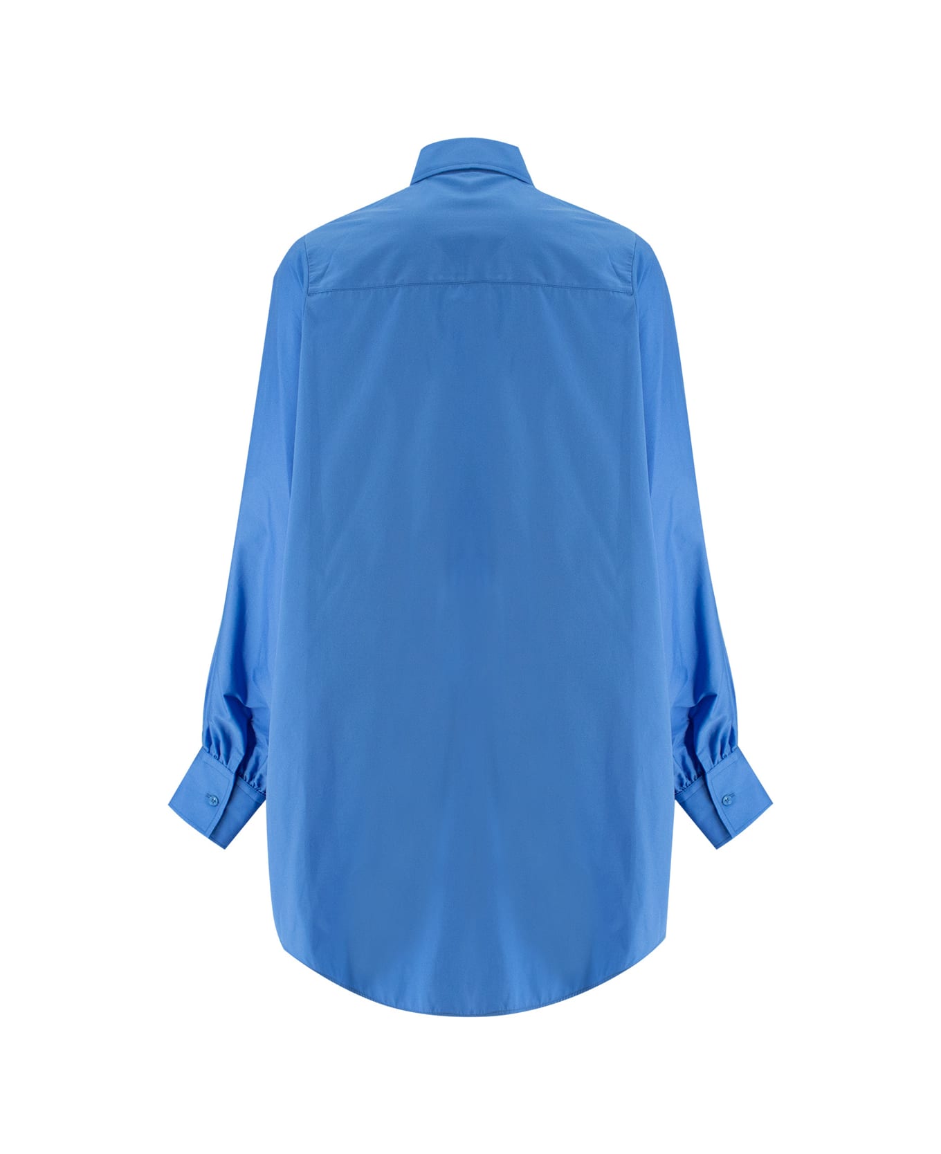 Ermanno Scervino Blue Poplin Oversize Shirt - AZUR BLUE