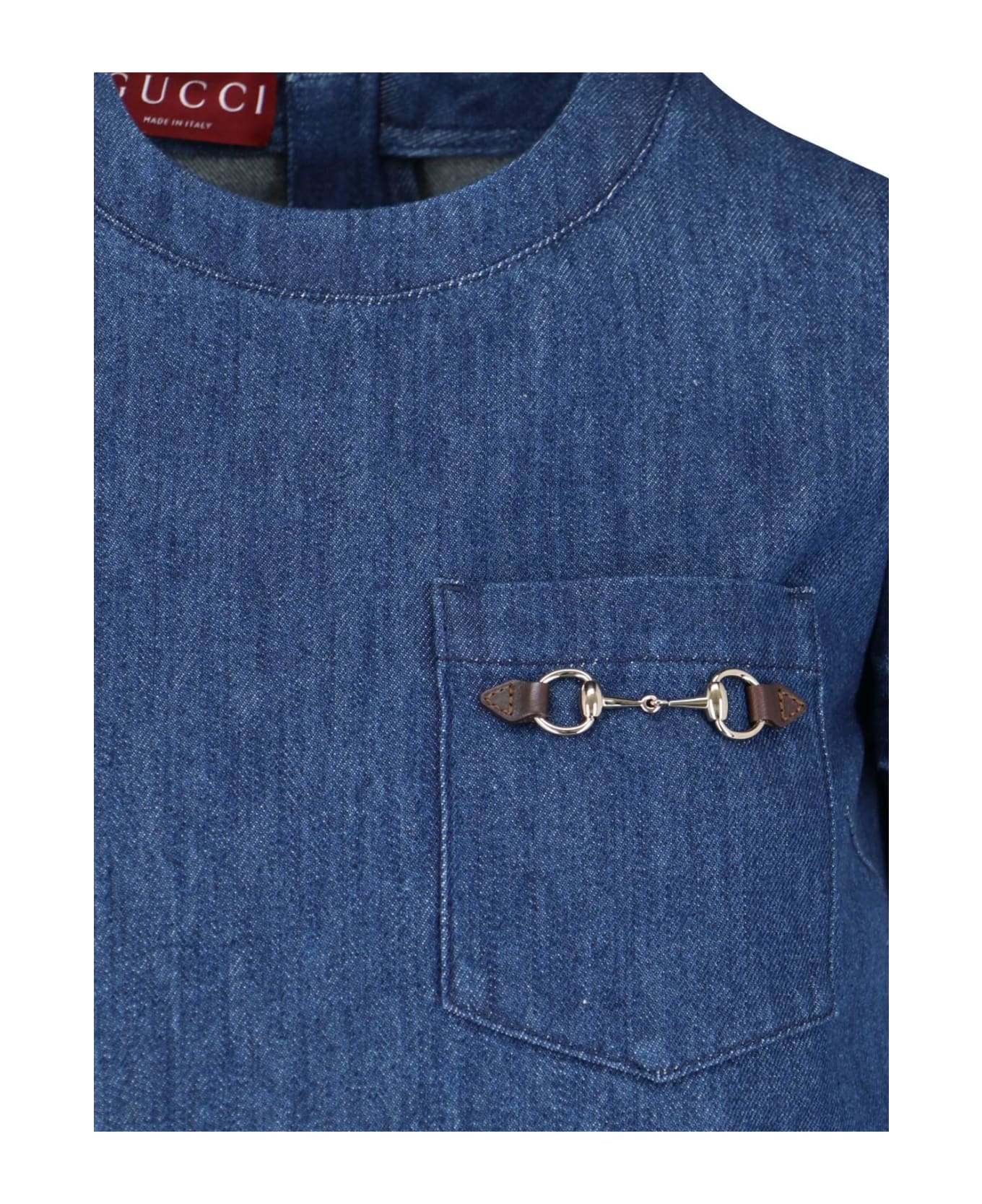 Gucci Snaffle Denim Mini Dress - Blue