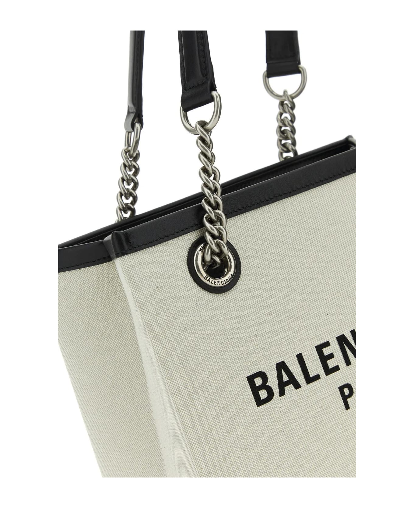 Balenciaga Ivory Canvas S Duty Free Shopping Bag - Beige