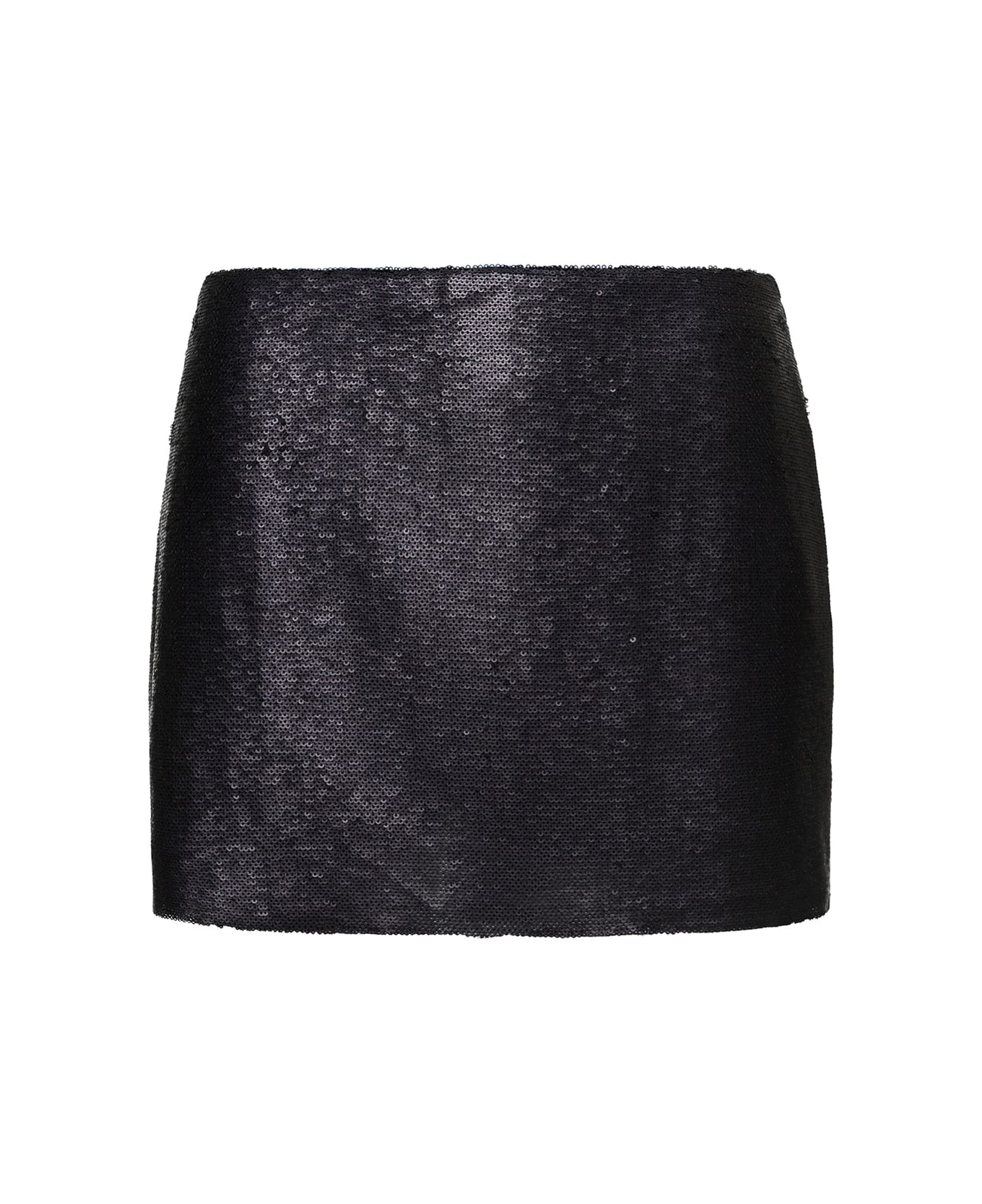 GAUGE81 'kailua' Mini Black Skirt With All-over Micro Paillettes In Polyester Woman - Black