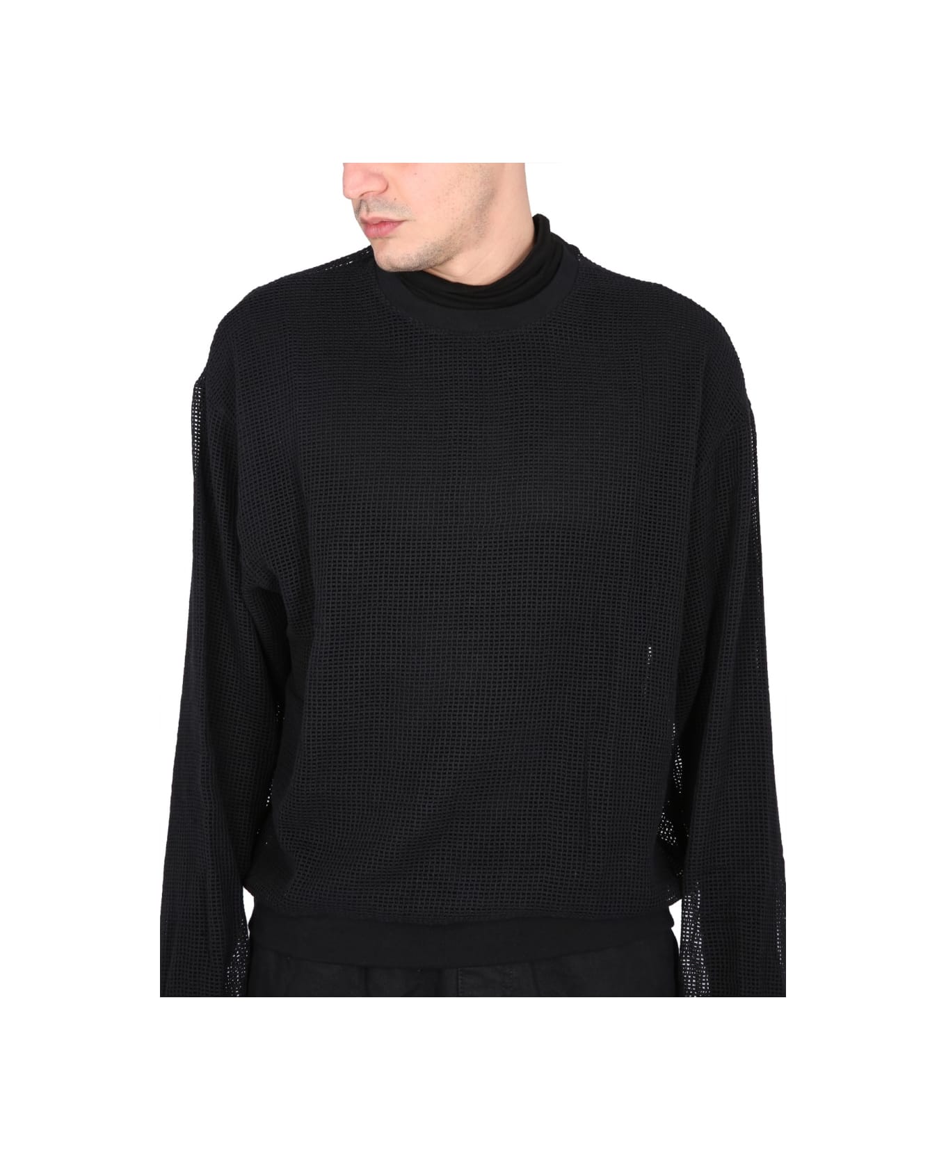 Stussy Mesh Sweatshirt. - BLACK