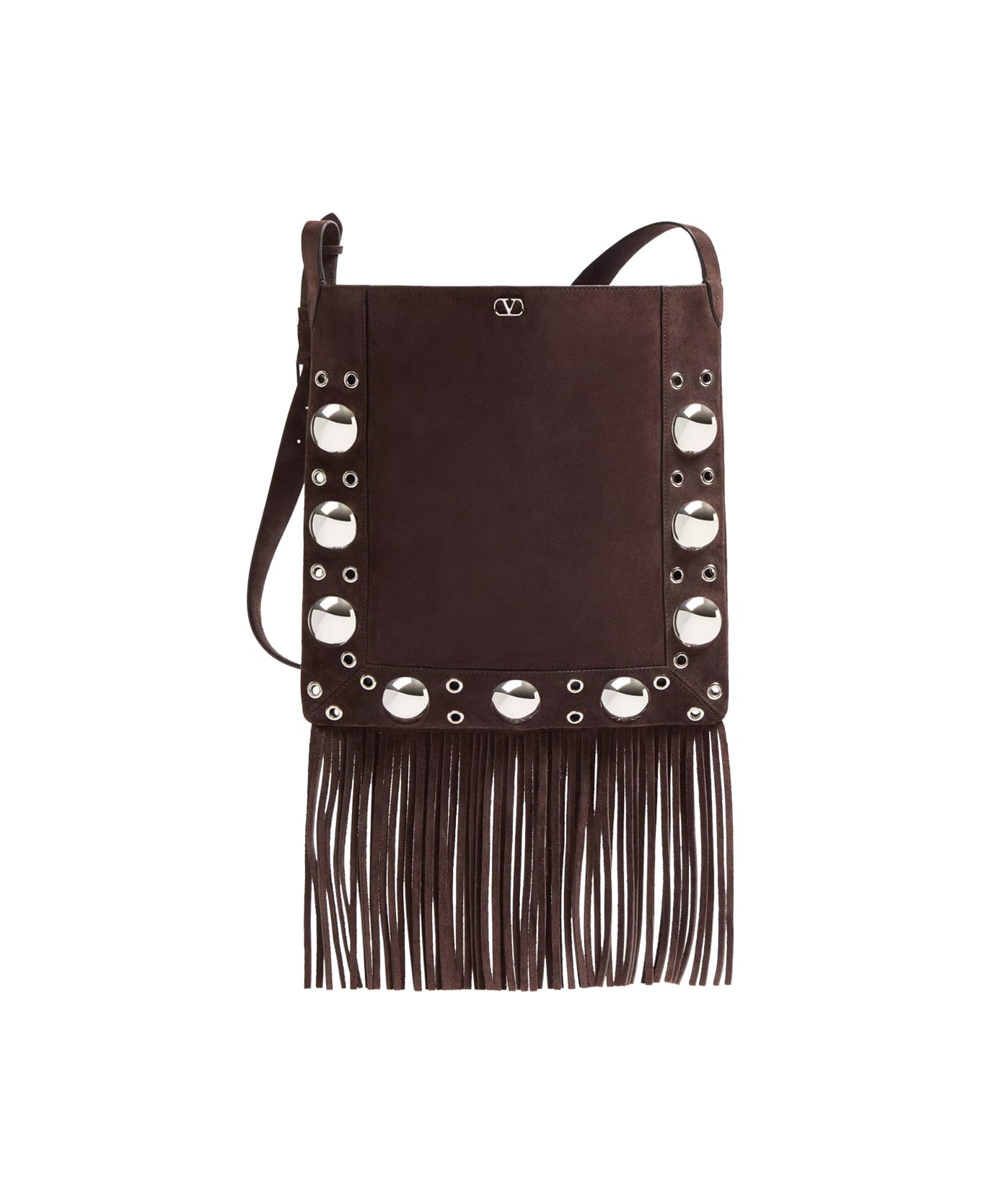 Valentino Garavani Small Suede Shoulder Bag - Brown