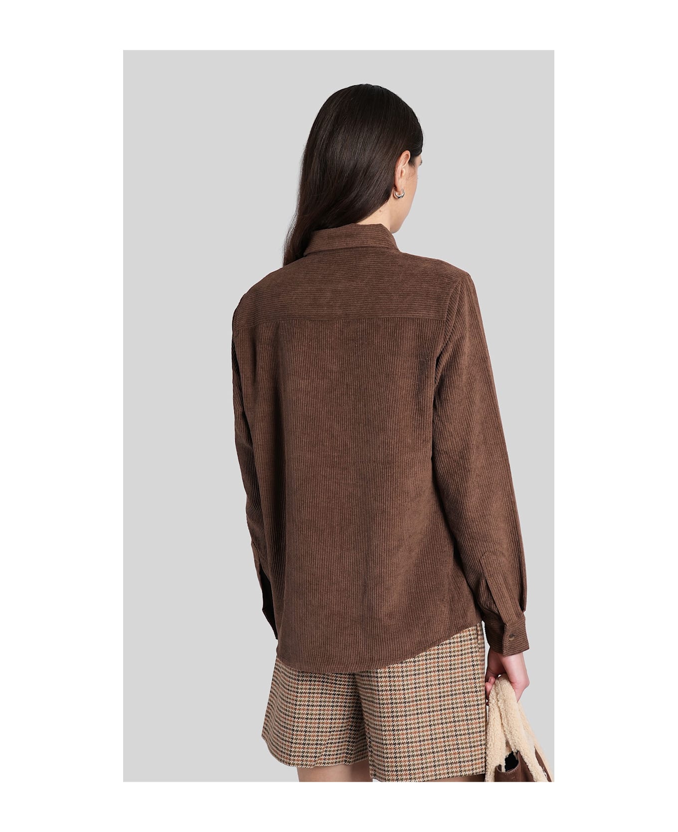 MC2 Saint Barth Deer Corduroy Shirt In Brown Polyester - brown
