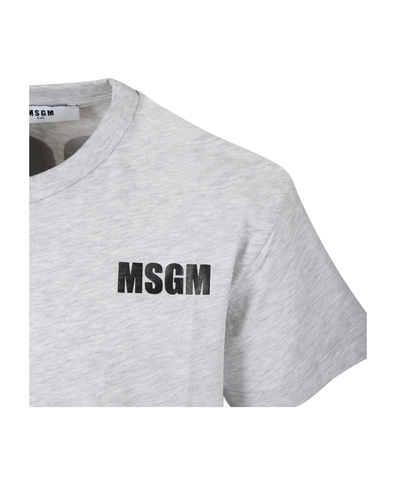 MSGM Gray T-shirt For Kids With Logo - Grey