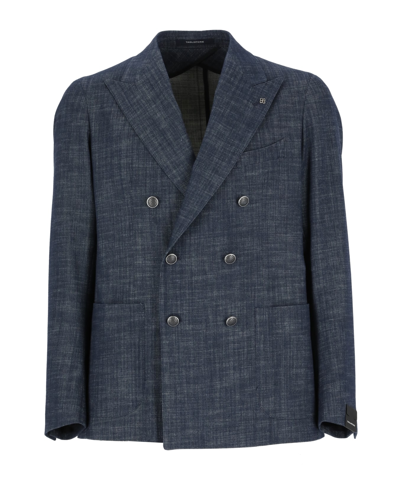 Tagliatore Double Breasted Cotton Jacket - Blue