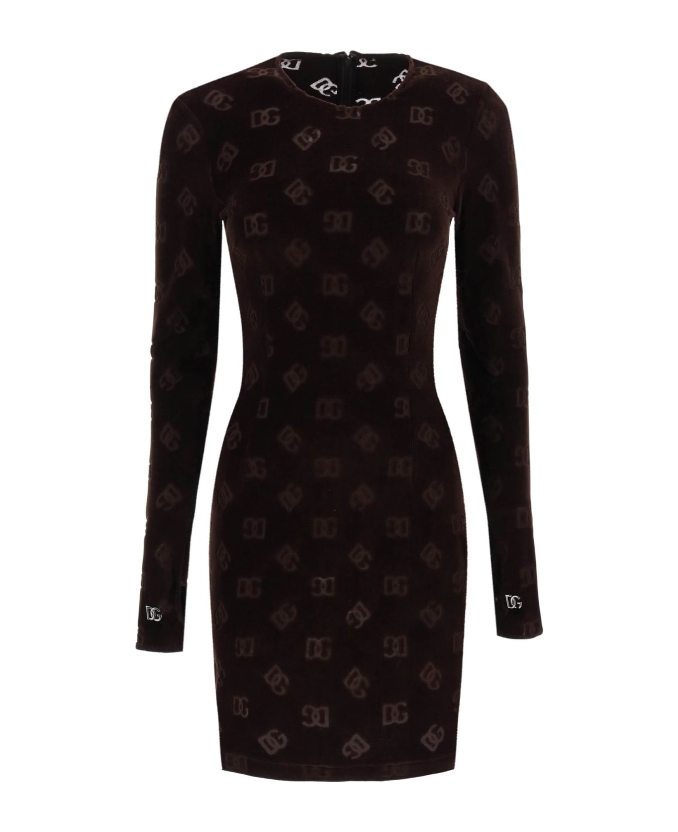 Dolce & Gabbana Chenille Mini Dress - Brown