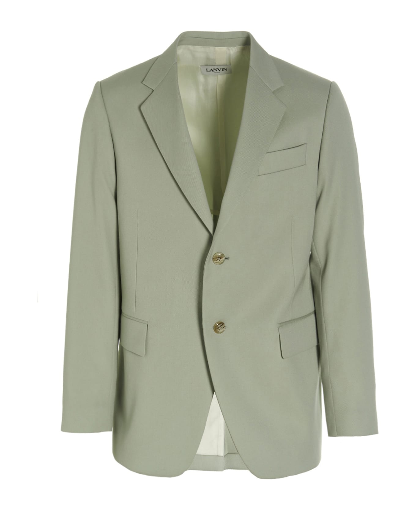 Lanvin Wool Single Breast Blazer Jacket - GREEN