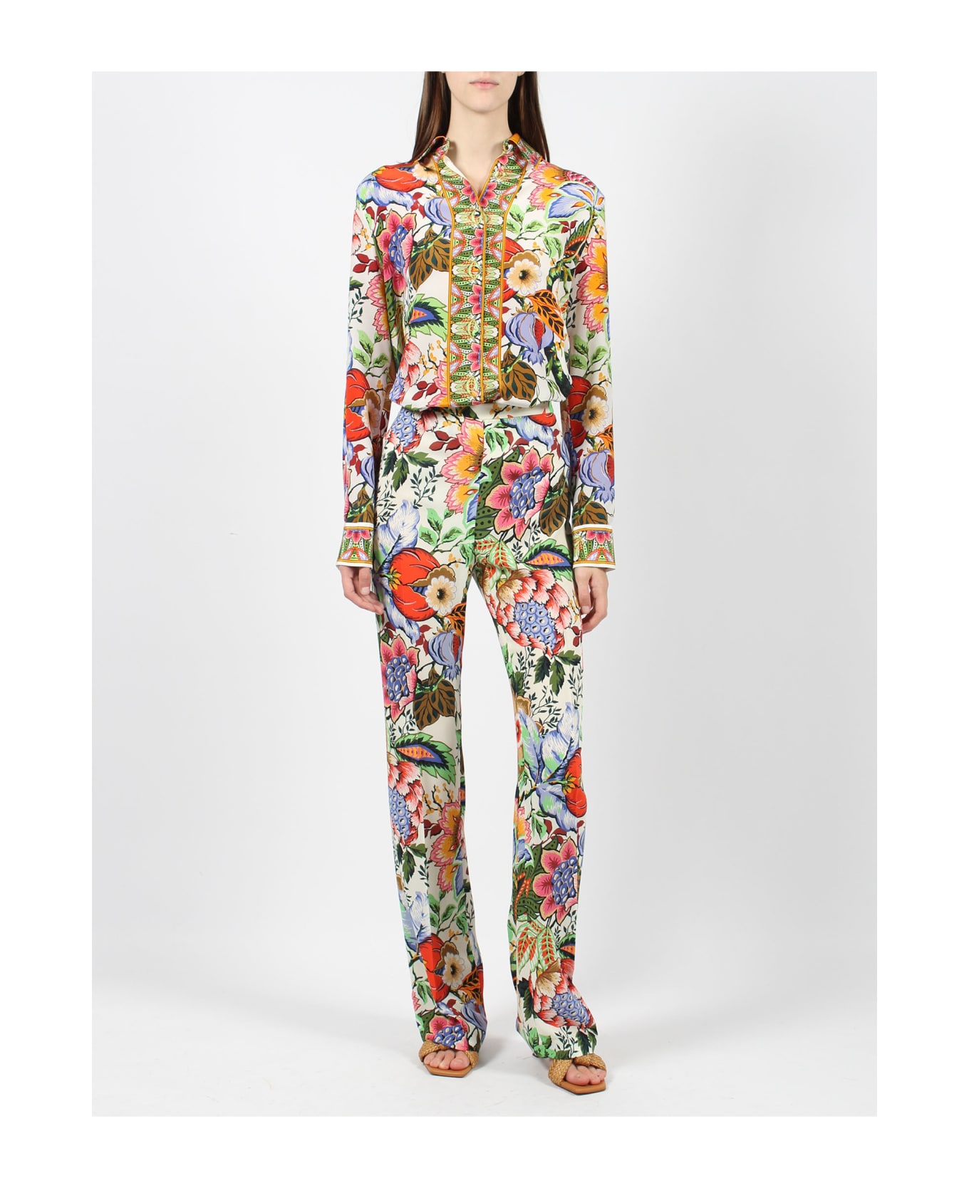 Etro Multicoloured Bouquet Trousers - Multicolour