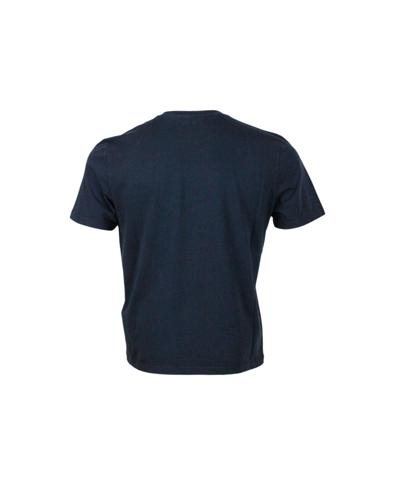 Jacob Cohen Short-sleeved Crew-neck T-shirt In Stretch Cotton With Logo On The Chest - Blu シャツ