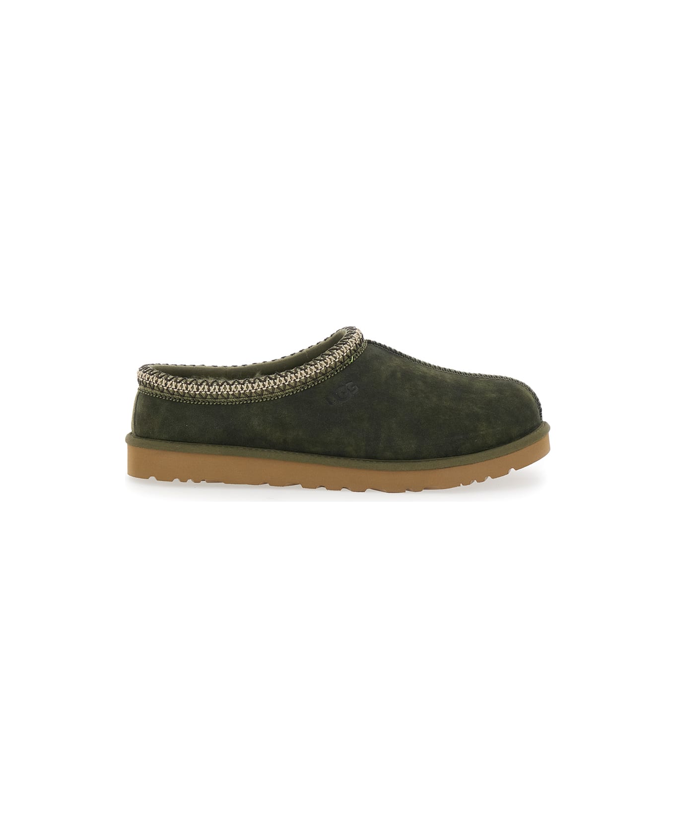 UGG 'tasman' Green Mules With Shearling Lining In Suede Man - Green