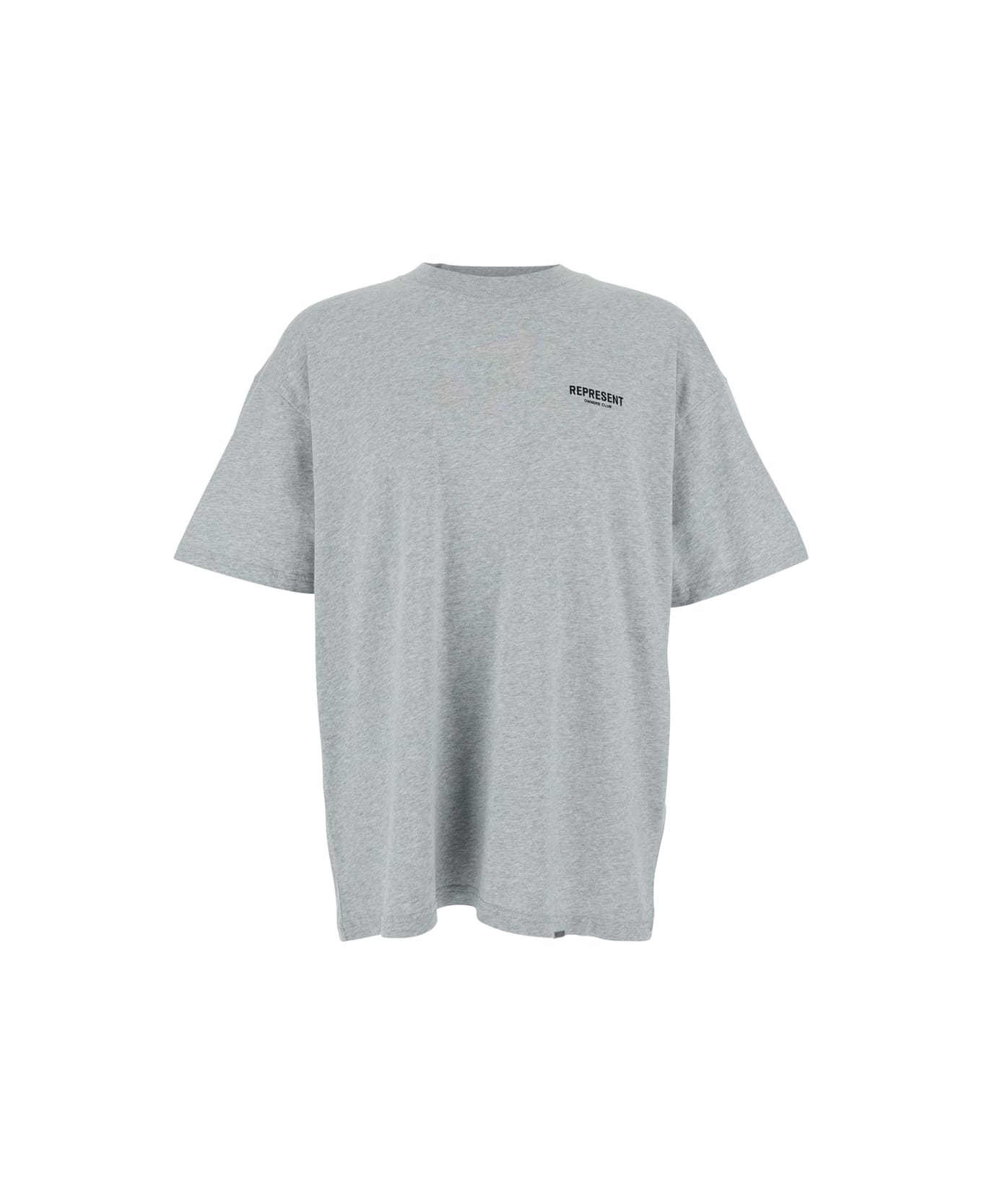 REPRESENT Grey T-shirt With Logo On The Front And Maxi Logo On The Back In Cotton Man - Grey