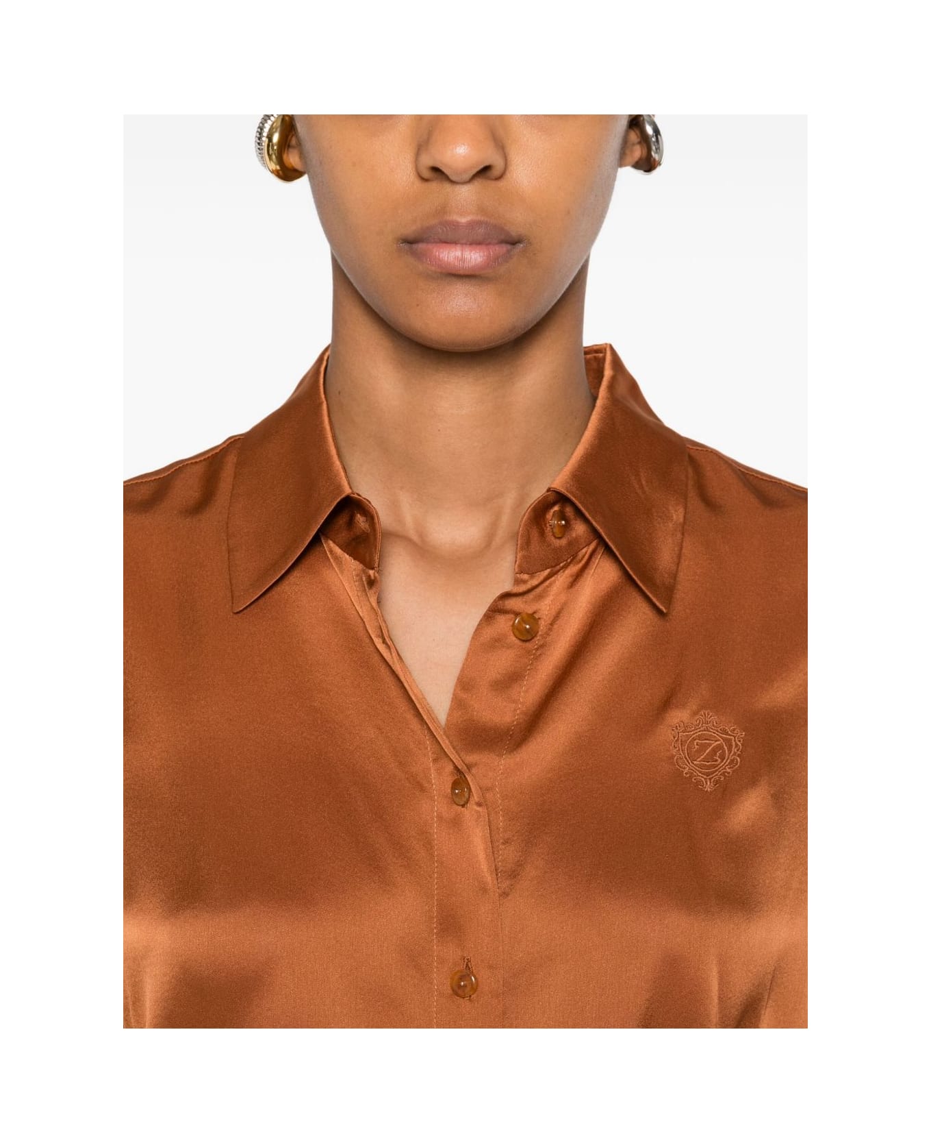 Zimmermann Satin Silk Shirt - Brown