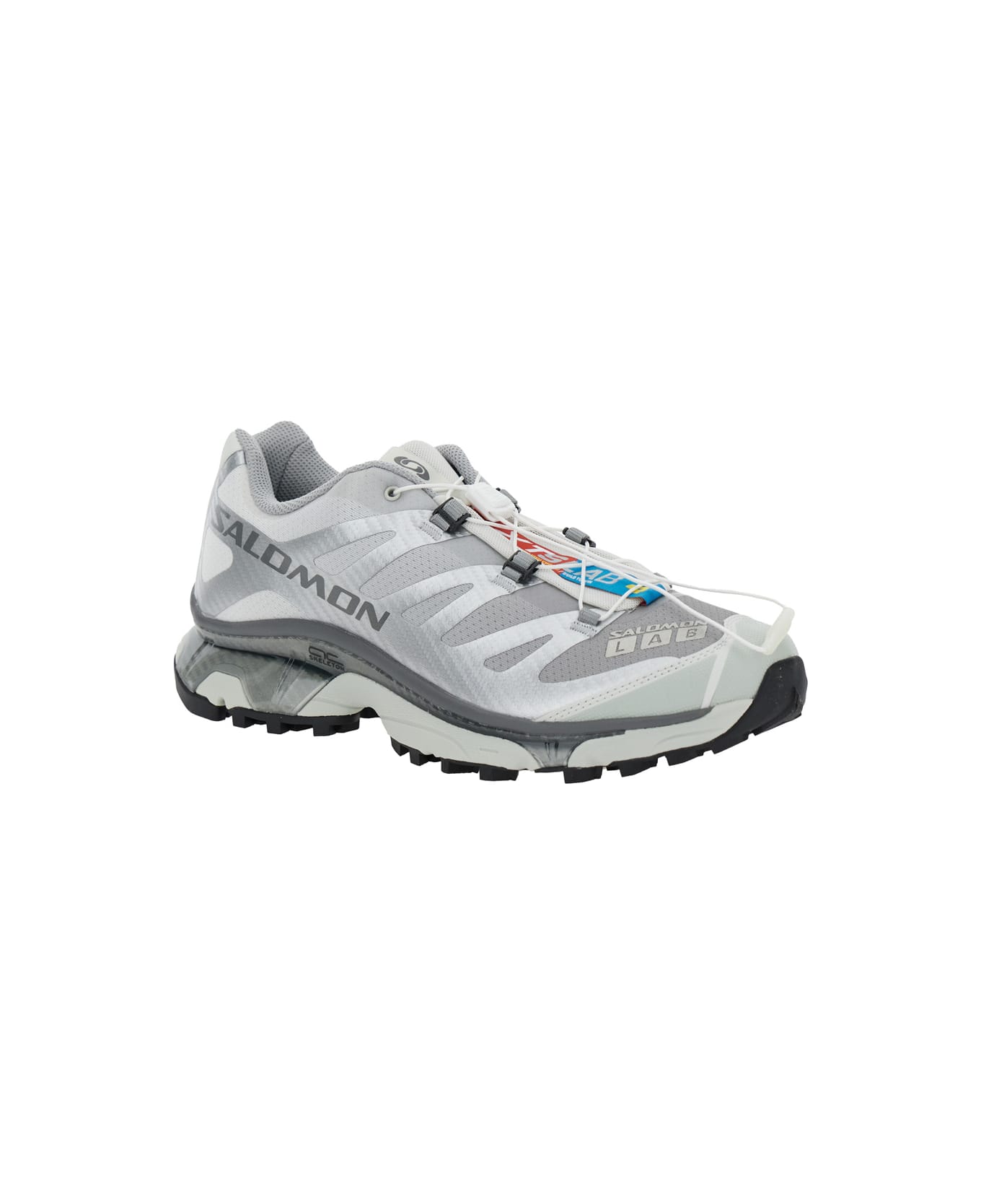 Salomon 'xt-6 S/lab' Silver Sneakers With Drawstring In Mesh And Tech Fabric - Metallic