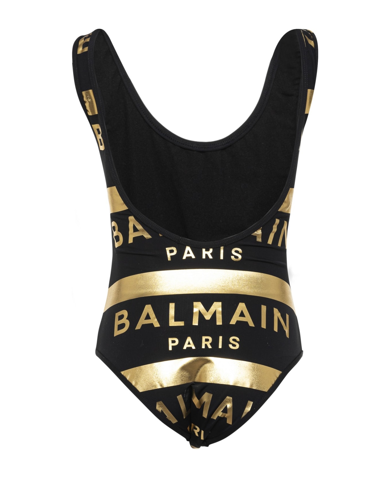 Balmain Swimsuit With Logo - Black/gold