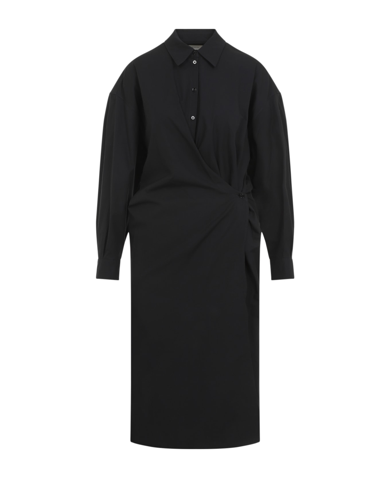 Lemaire Straight Collar Twisted Dress - Caviar