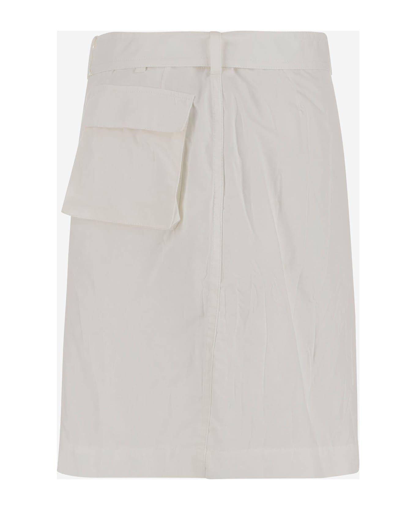 Ferragamo Wallet Skirt Made Of Cotton Blend - White