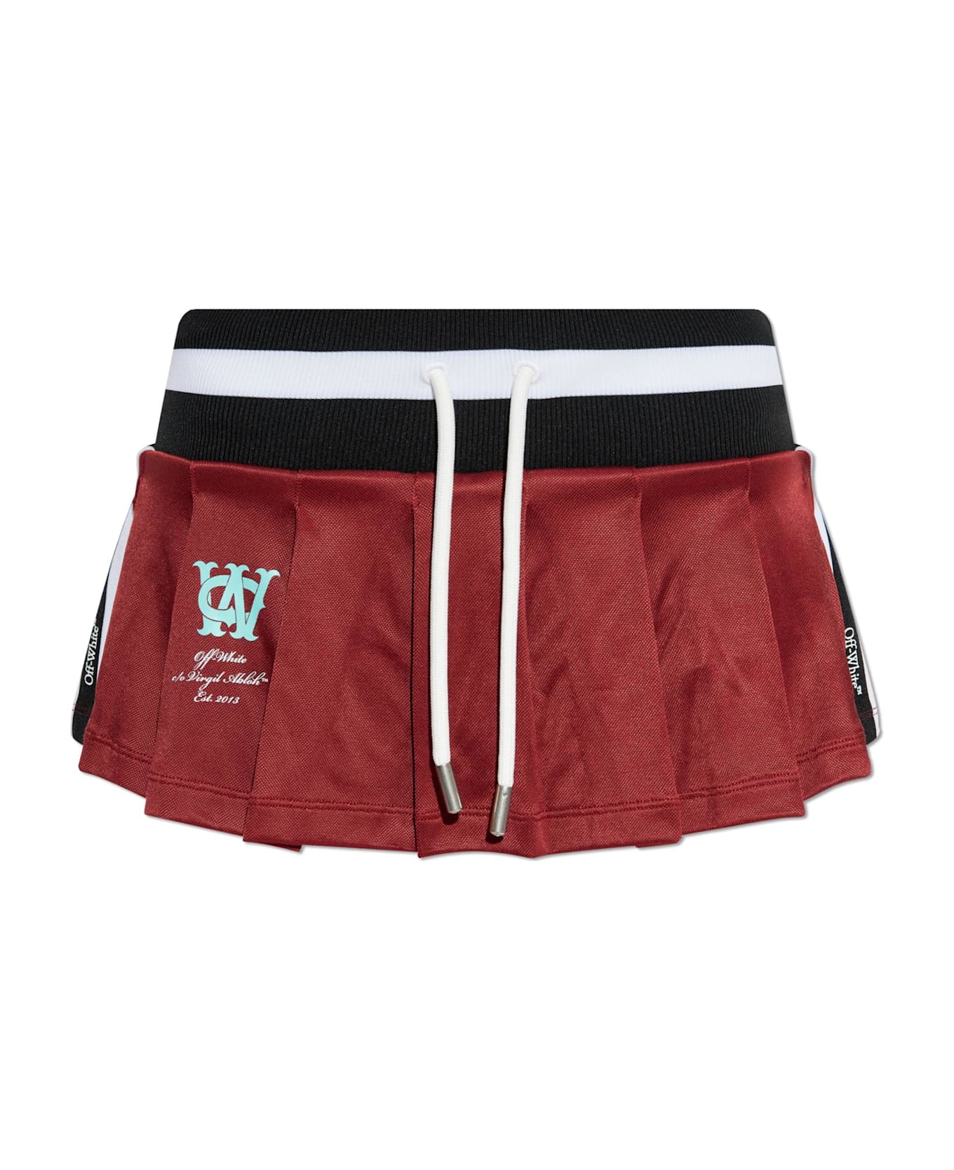 Off-White Short Skirt With Shorts - RED