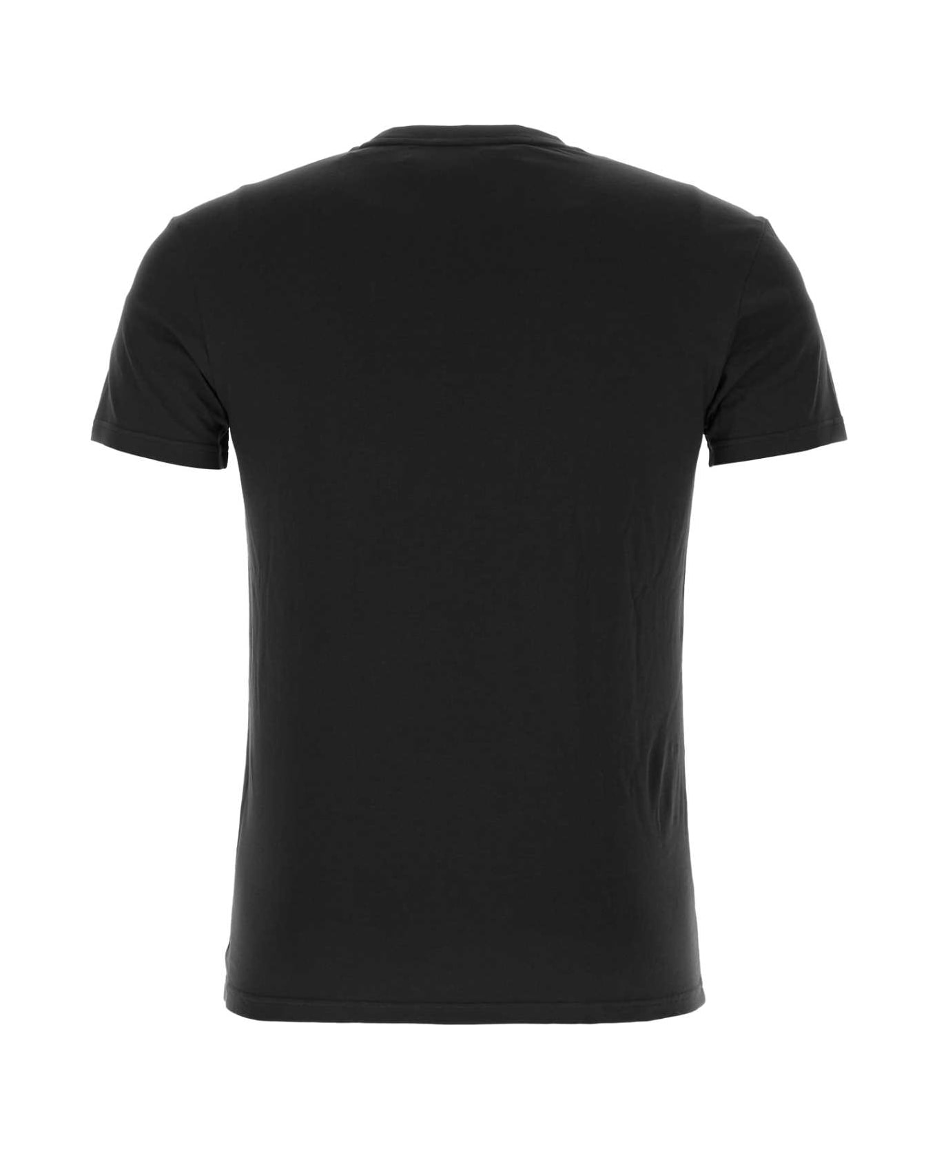 Emporio Armani Black Stretch Cotton T-shirt - 00020
