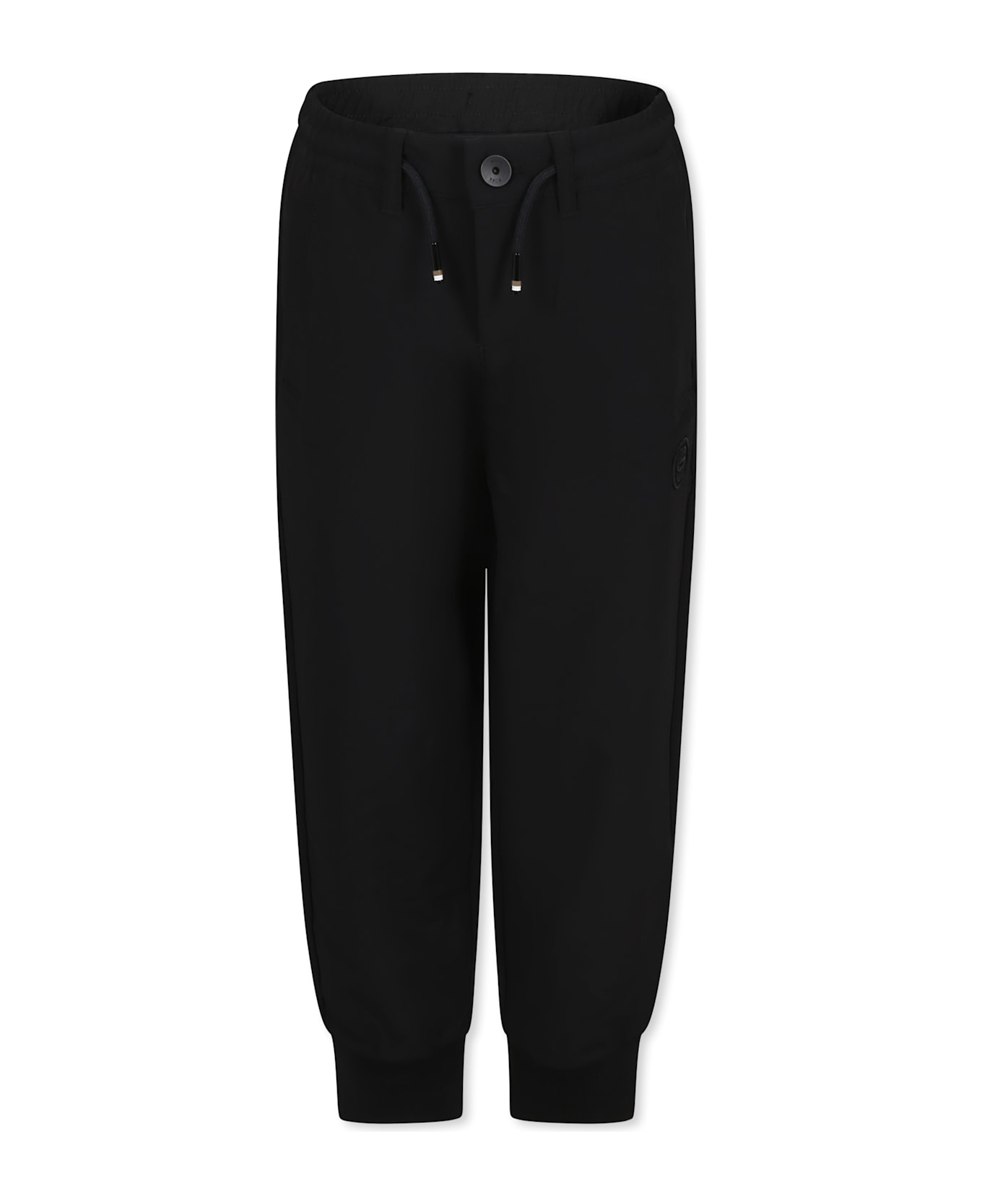 Hugo Boss Black Trousers Fo Boy With Logo - Black
