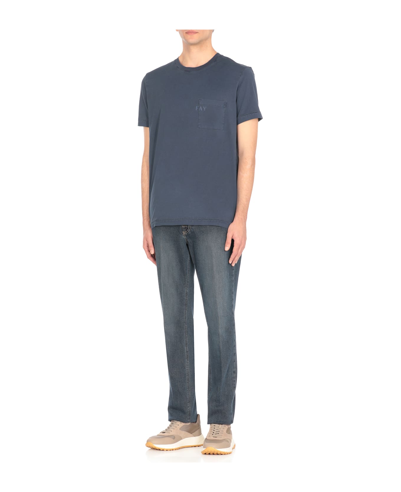 Fay T-shirt With Logo - Blue