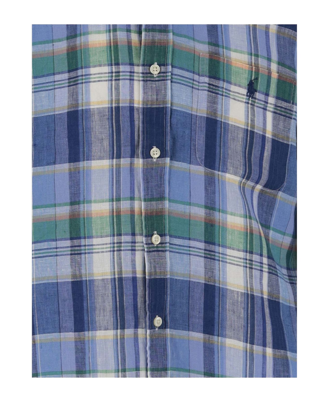 Ralph Lauren Pony Linen Shirt - Blue シャツ