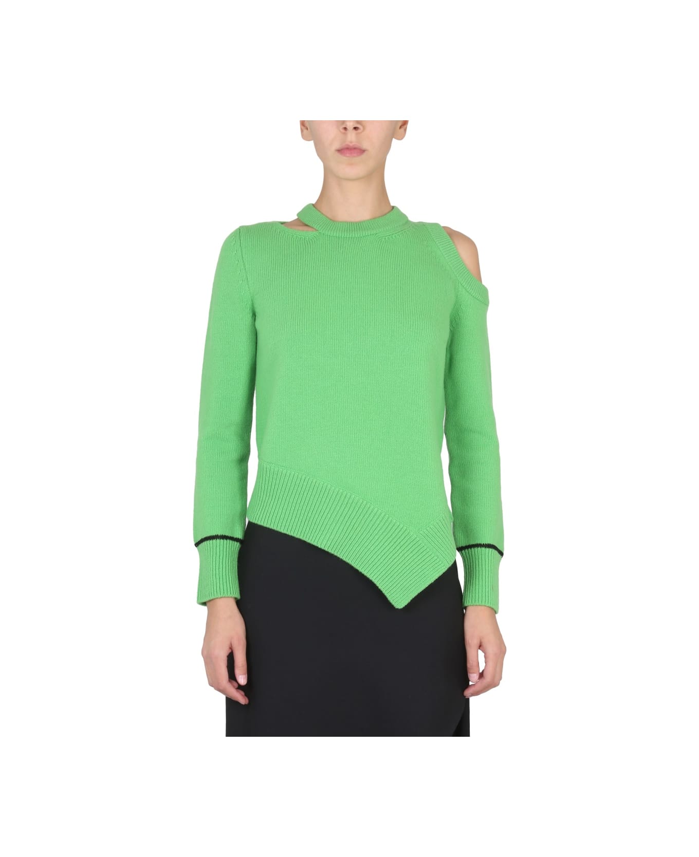 Alexander McQueen Sweater With Bare Shoulders - GREEN