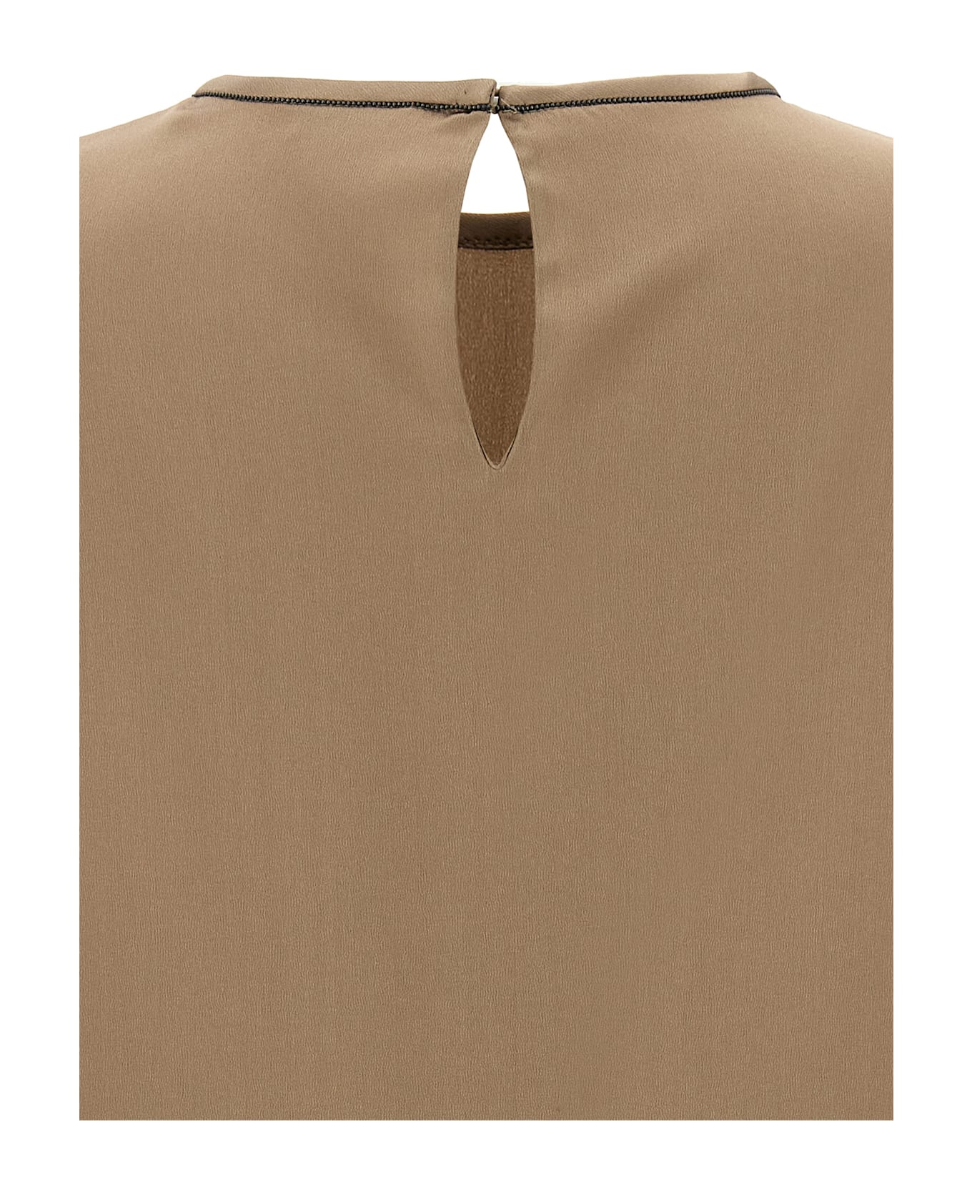 Brunello Cucinelli Monile Silk Blouse - Gray