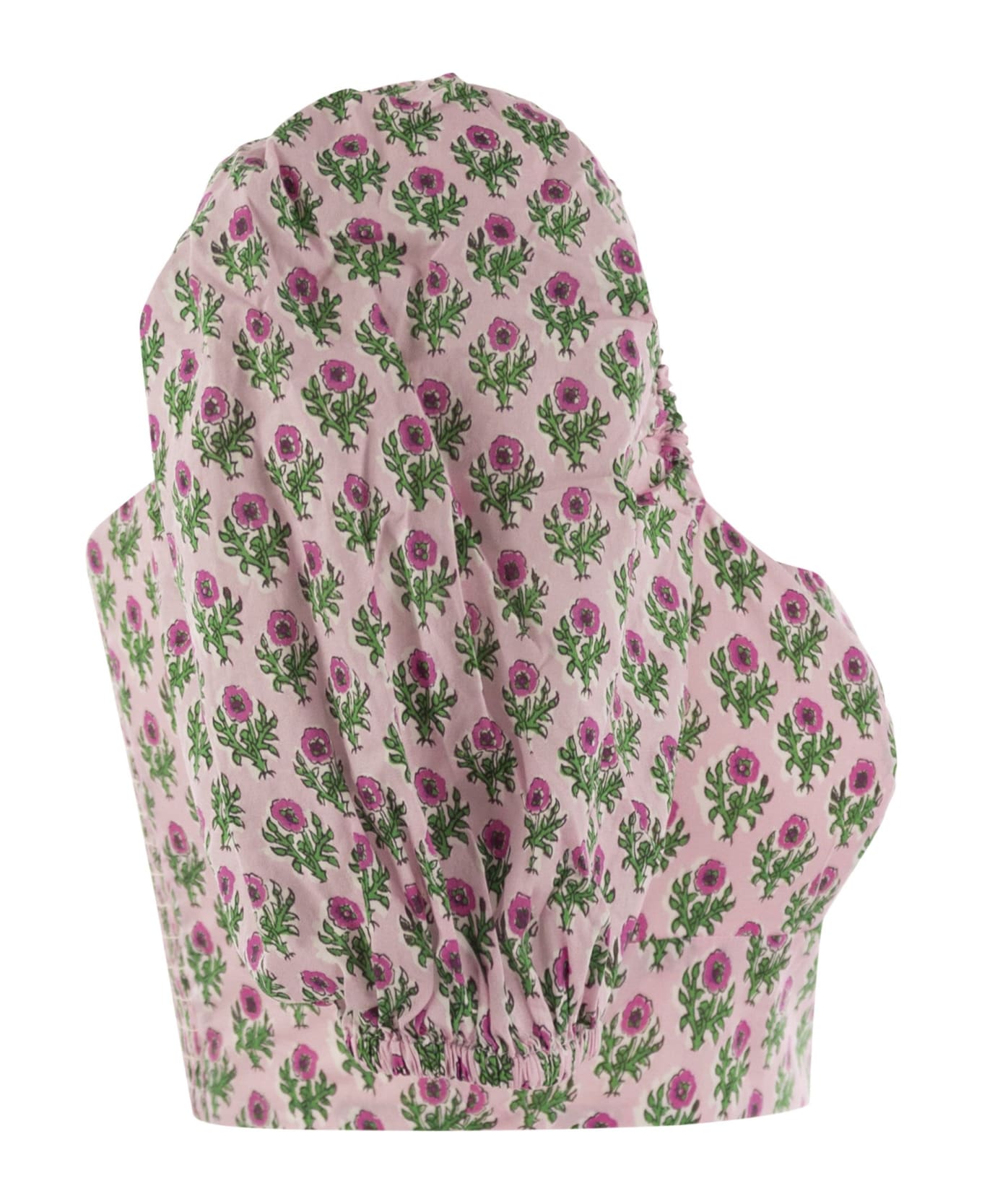 MC2 Saint Barth Crop Top With Floral Print - Pink