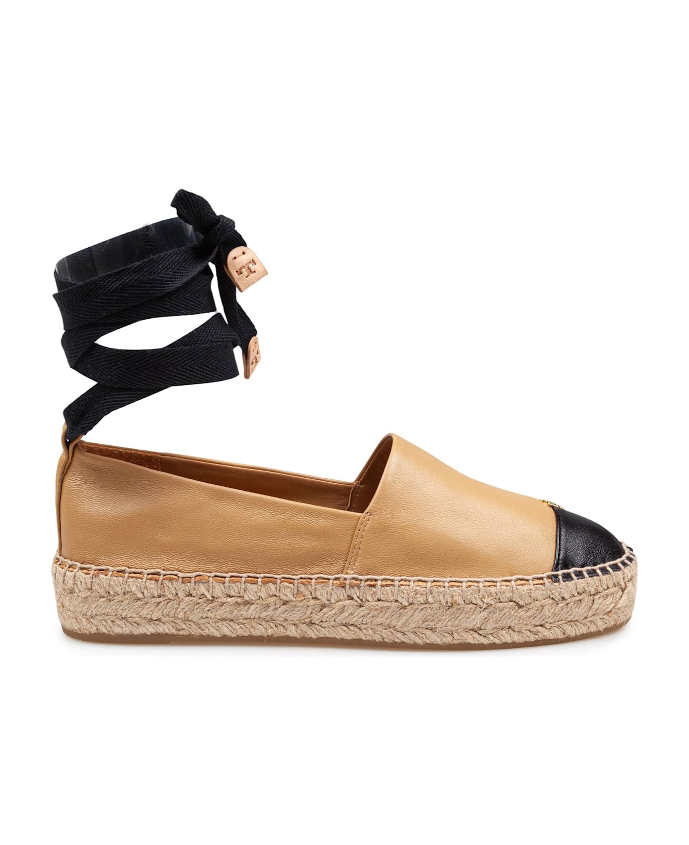 Tory Burch Leather Espadrille Color Ginger And Black - Ginger