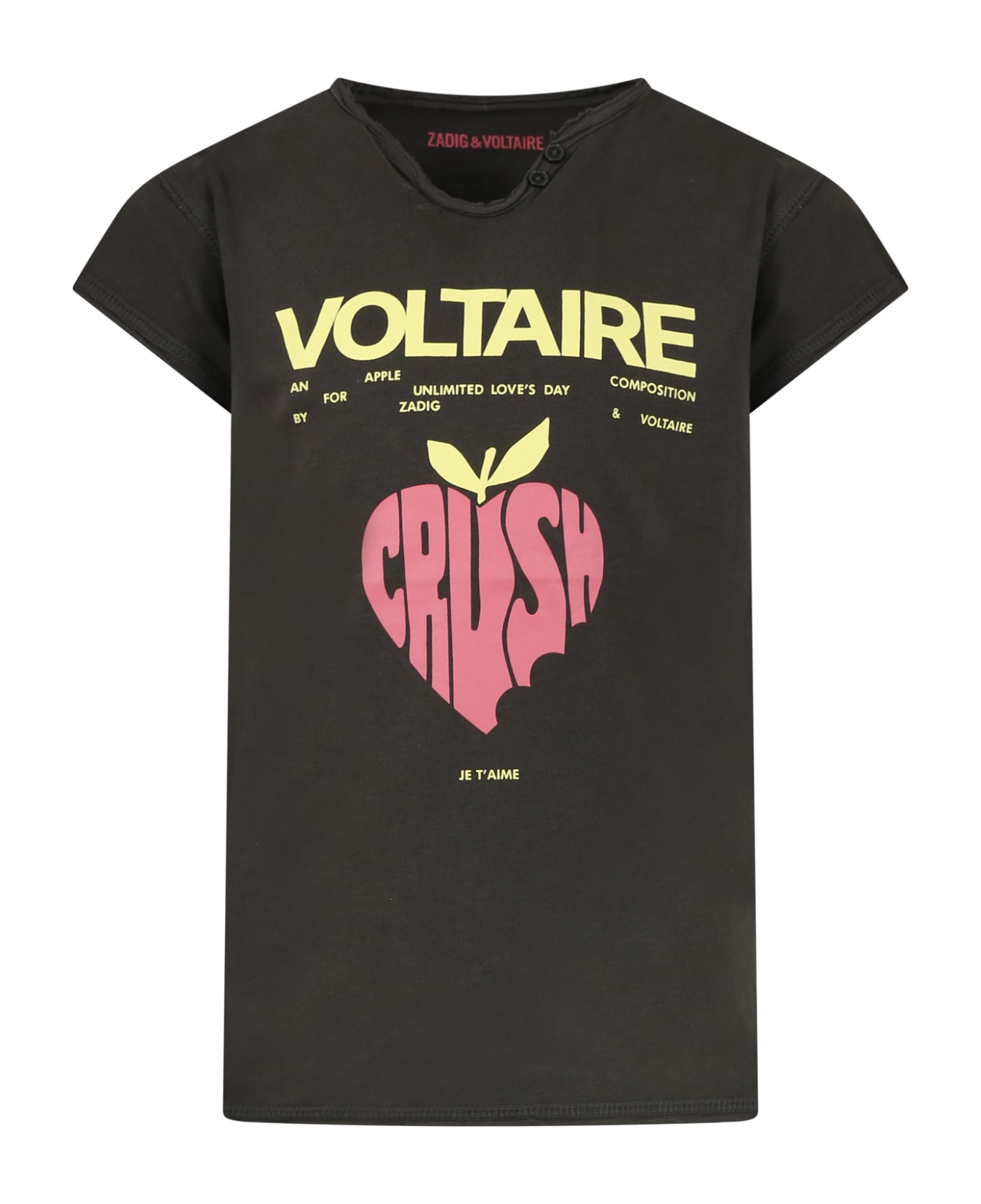 Zadig & Voltaire Green T-shirt For Girl With Logo - Green