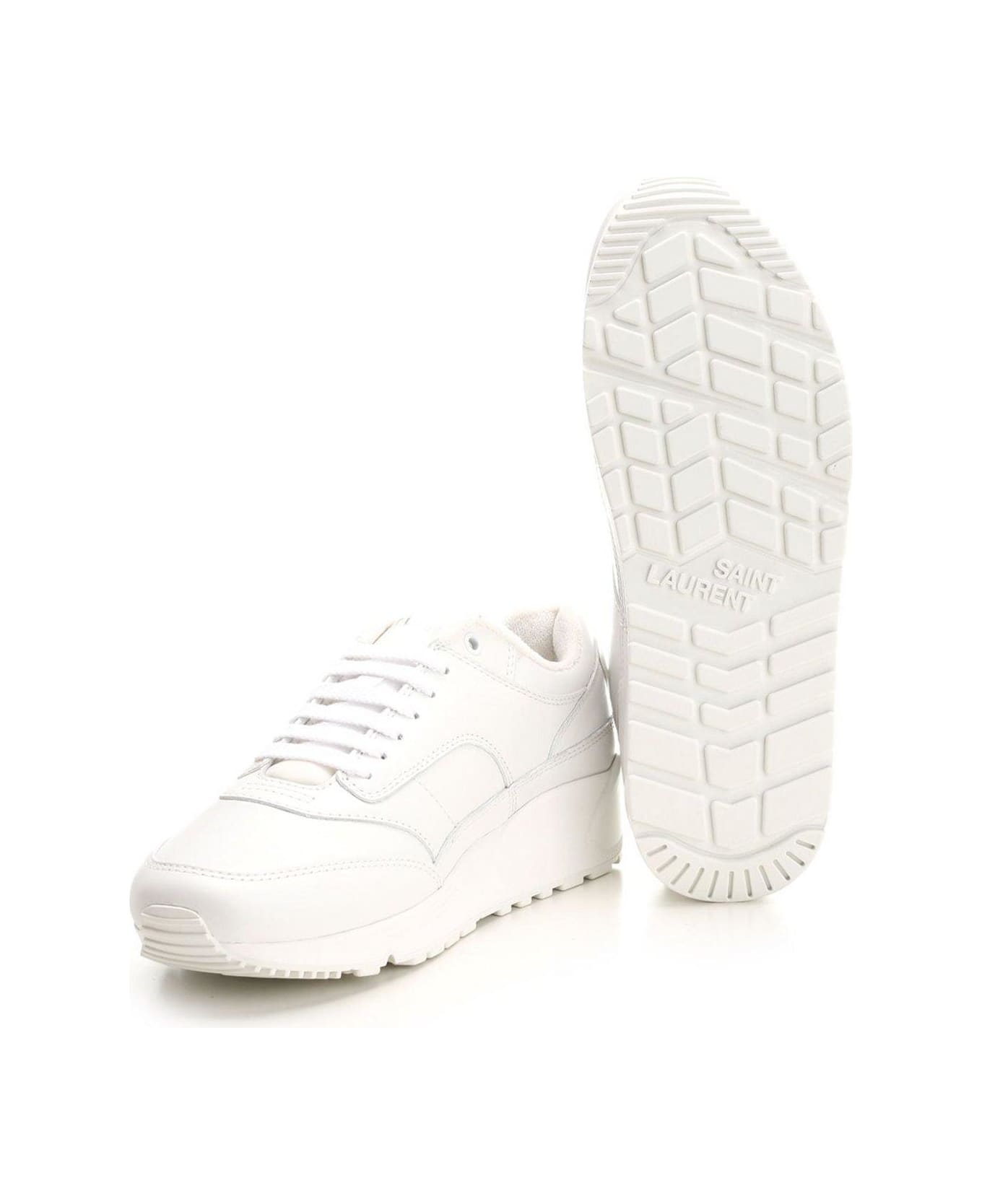Saint Laurent Bump Lace-up Sneakers - White スニーカー
