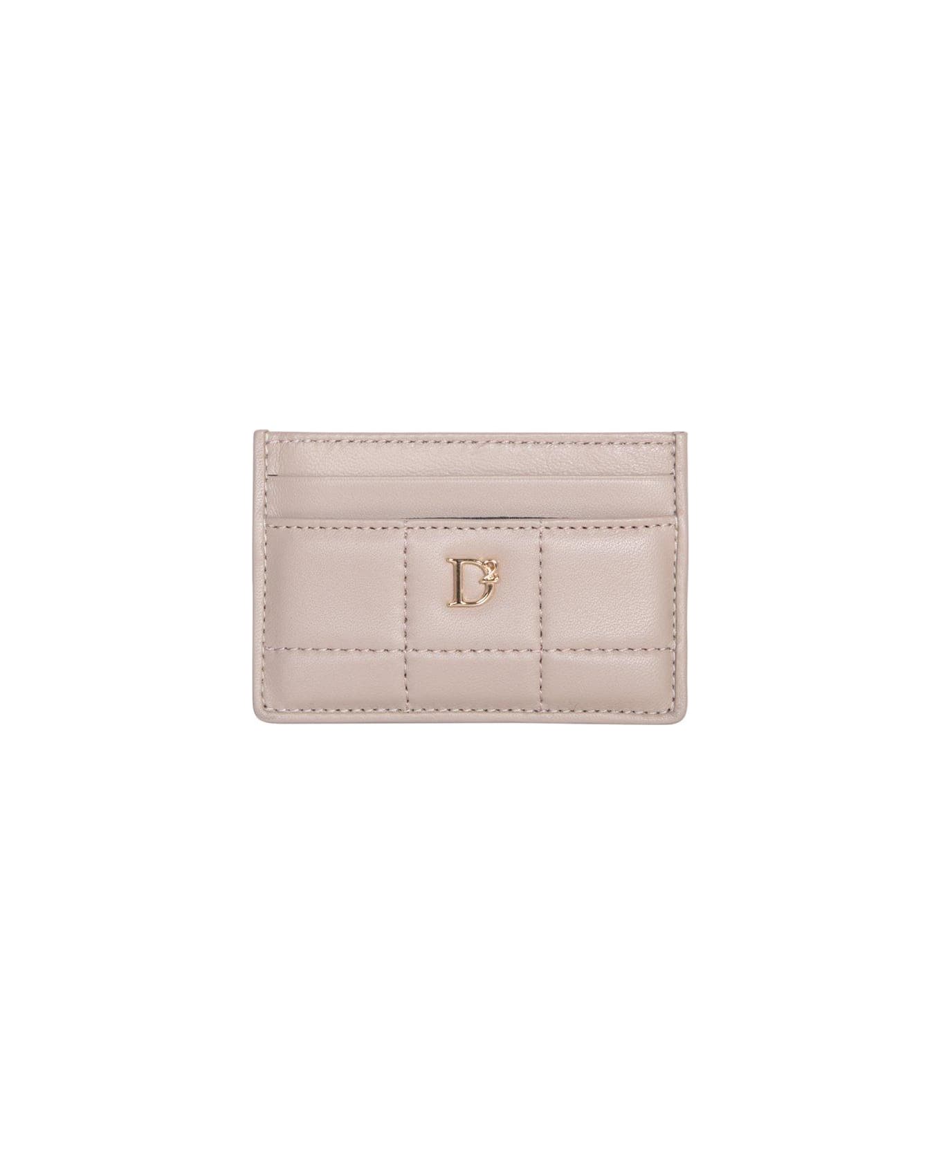 Dsquared2 Logo-plaque Quilted Card Holder - Beige+or