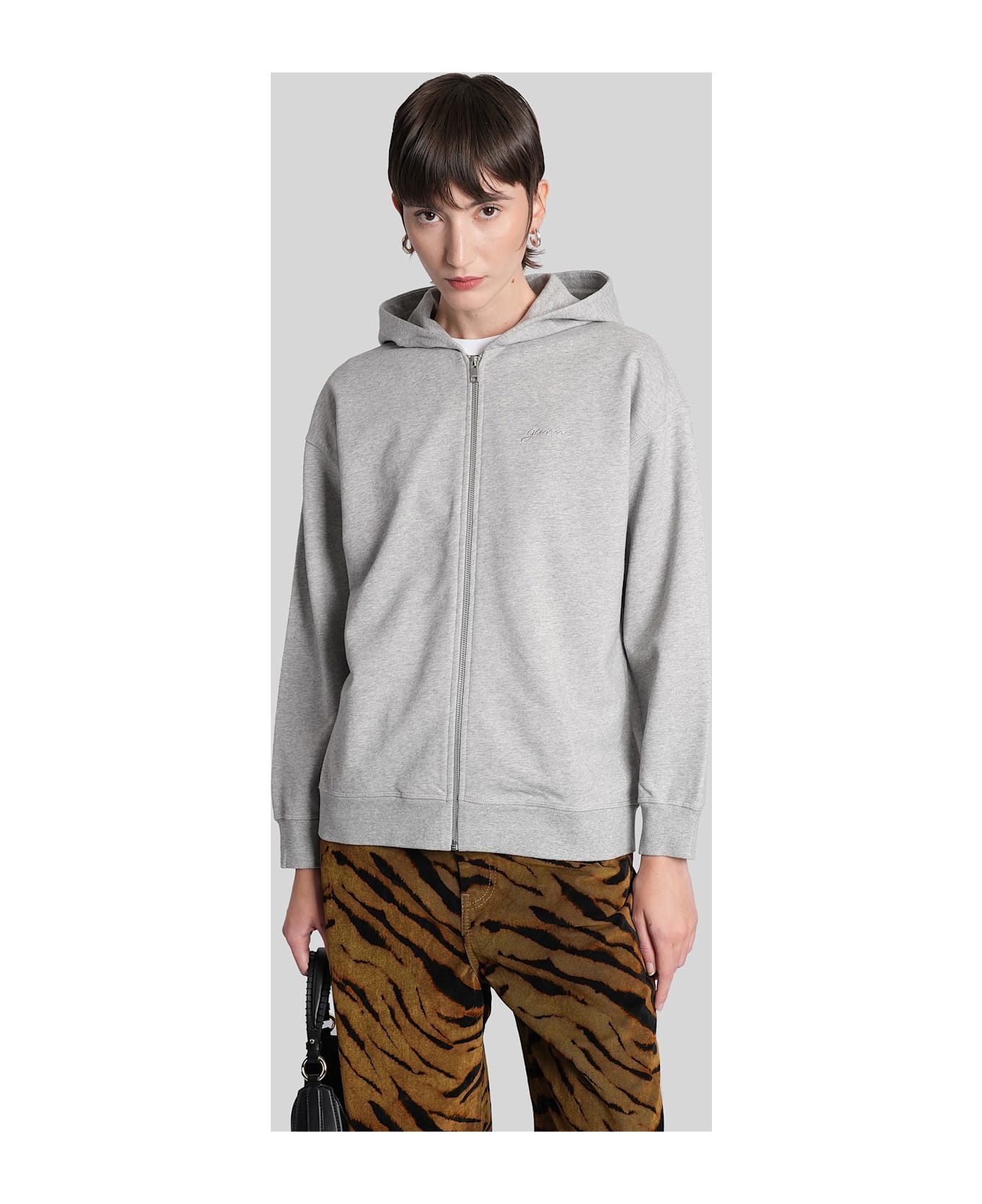 Ganni Sweatshirt In Grey Cotton - grey