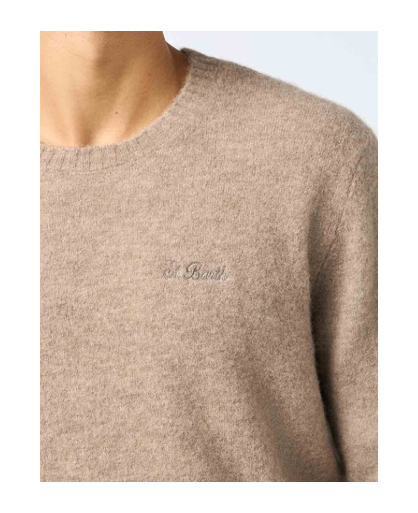 MC2 Saint Barth Khaki Stretch Crew Neck Sweater - KAKI