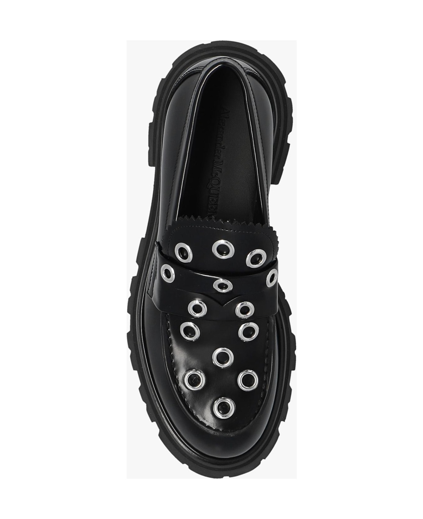 Alexander McQueen Studded Leather Shoes - Black フラットシューズ