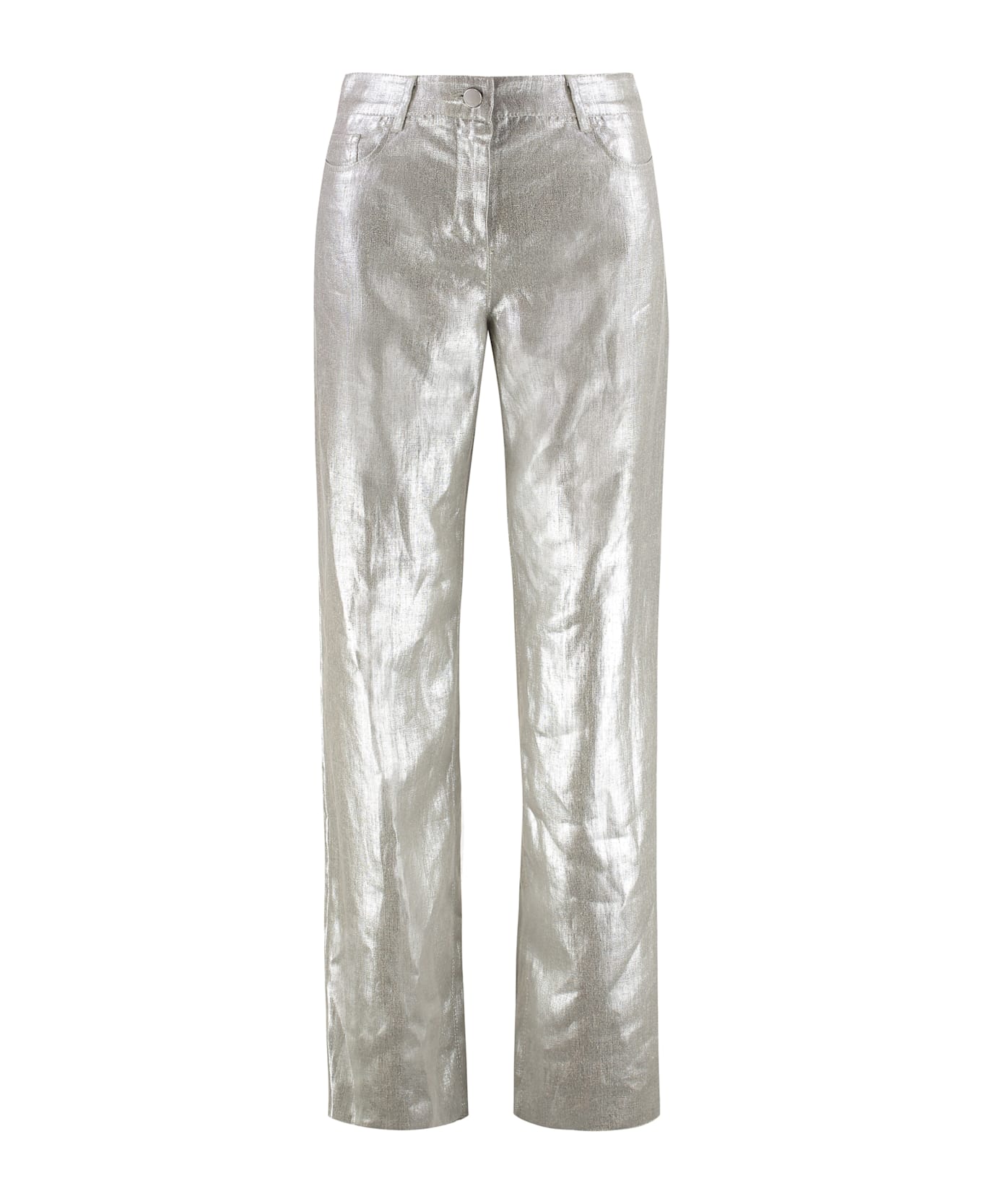 
S Max Mara Malika Linen Trousers - Silver