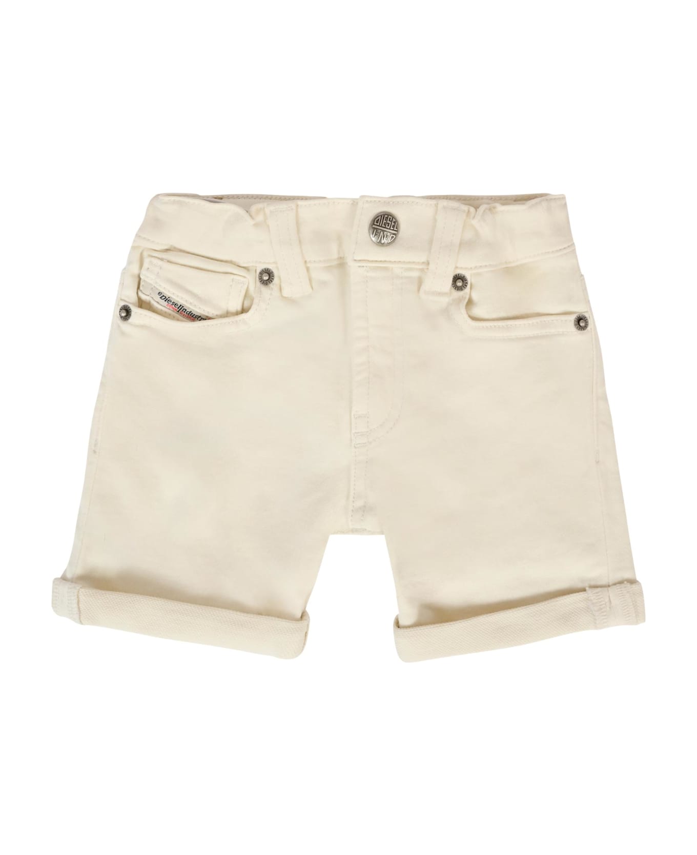 Diesel Ivory Shorts For Babykids With Logo - Ivory