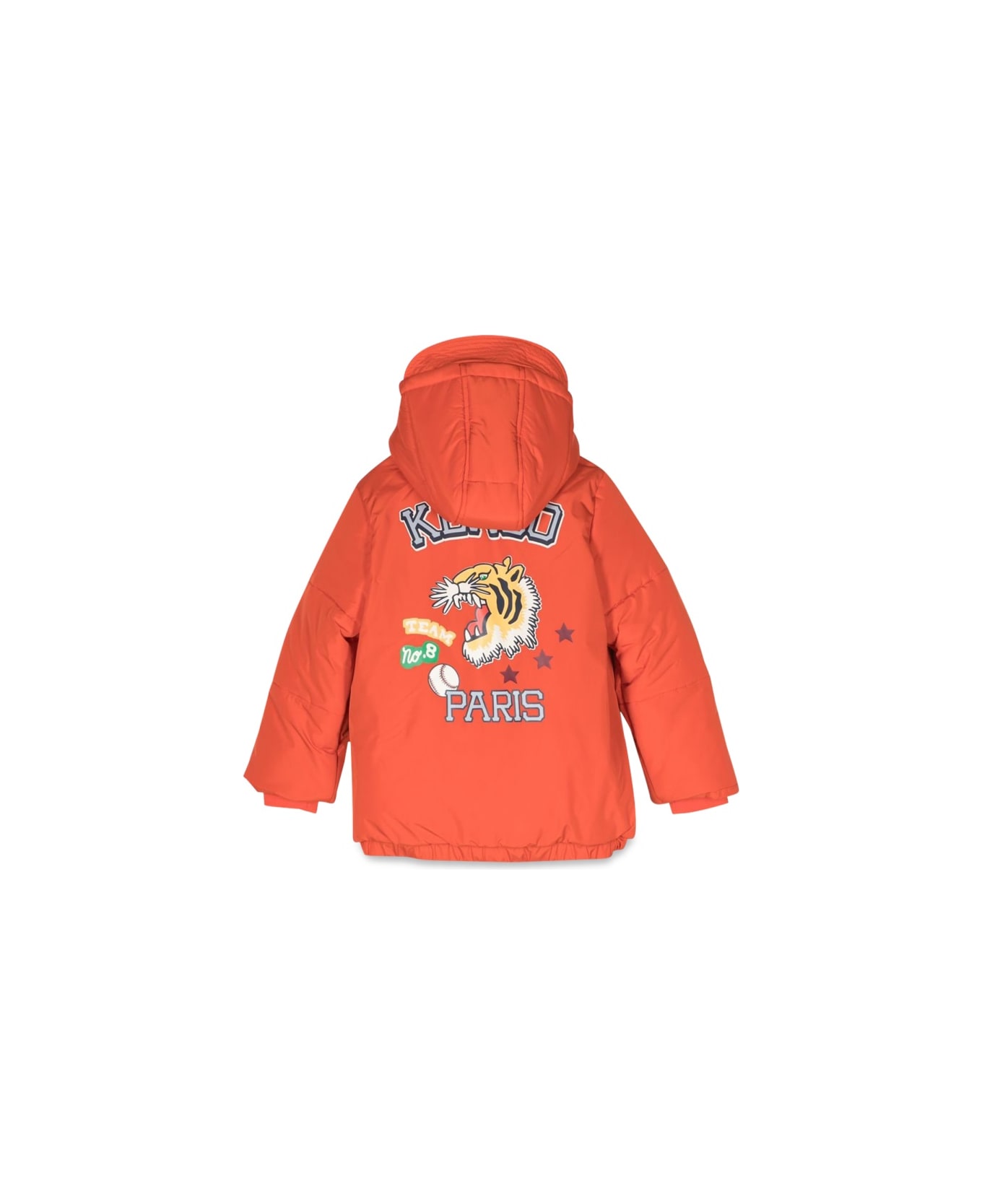 Kenzo Kids Down Jacket With Hood - ORANGE コート＆ジャケット