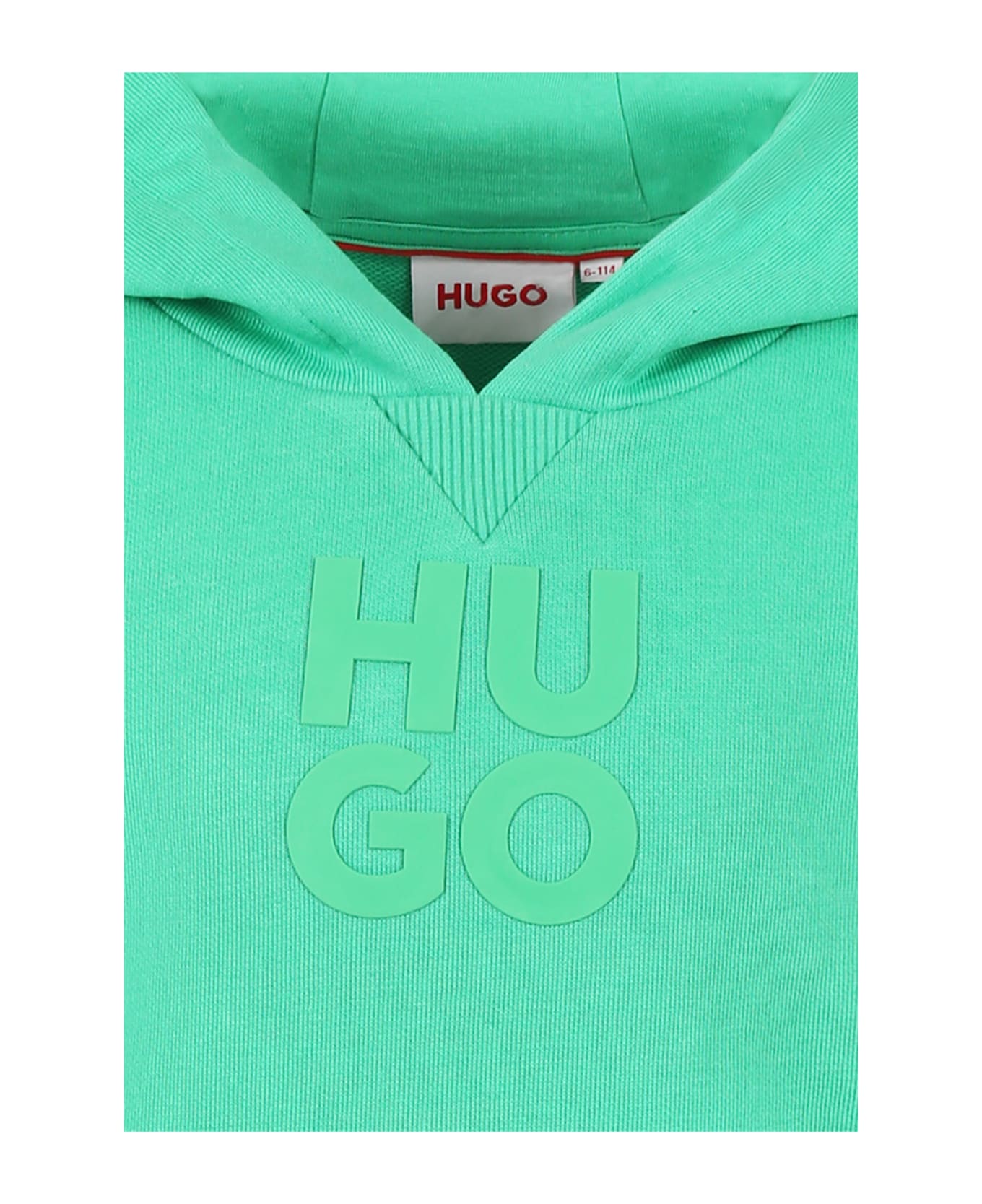 Hugo Boss Green Sweatshirt For Boy With Logo - Green