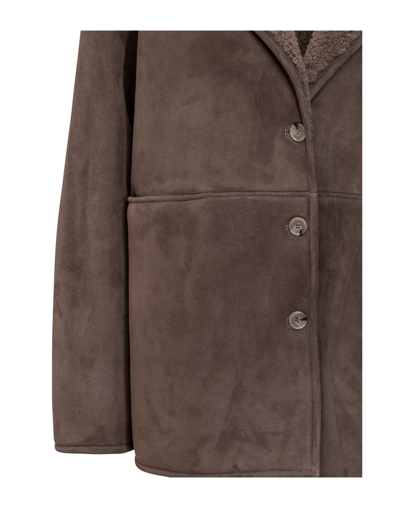 Loulou Studio Suede Coat - TAUPE