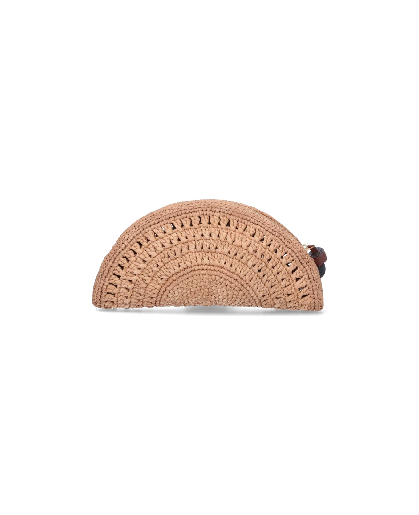 Anya Hindmarch "half Moon Bow" Clutch - Beige