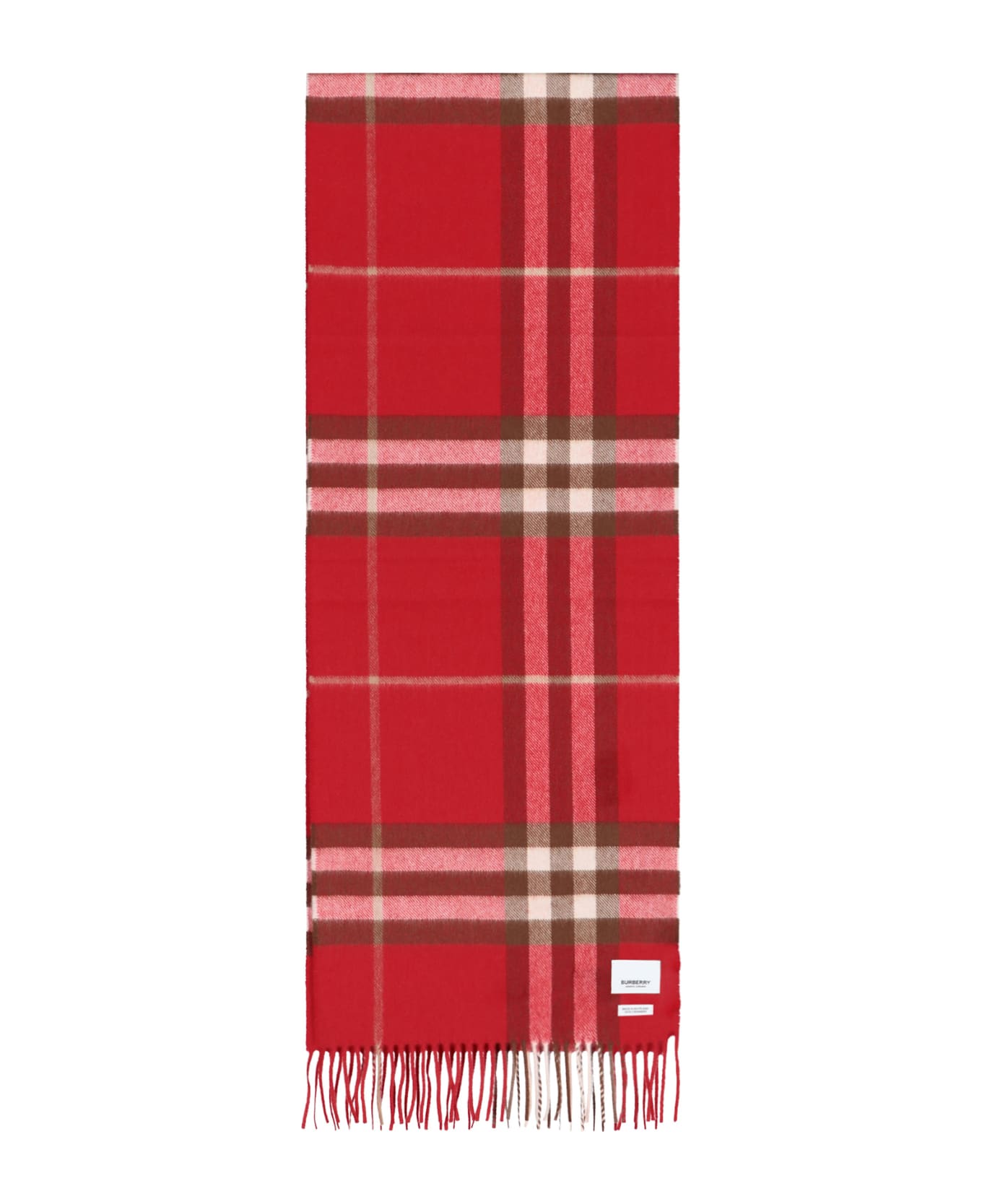Burberry Cashmere Scarf Tartan Pattern - Red