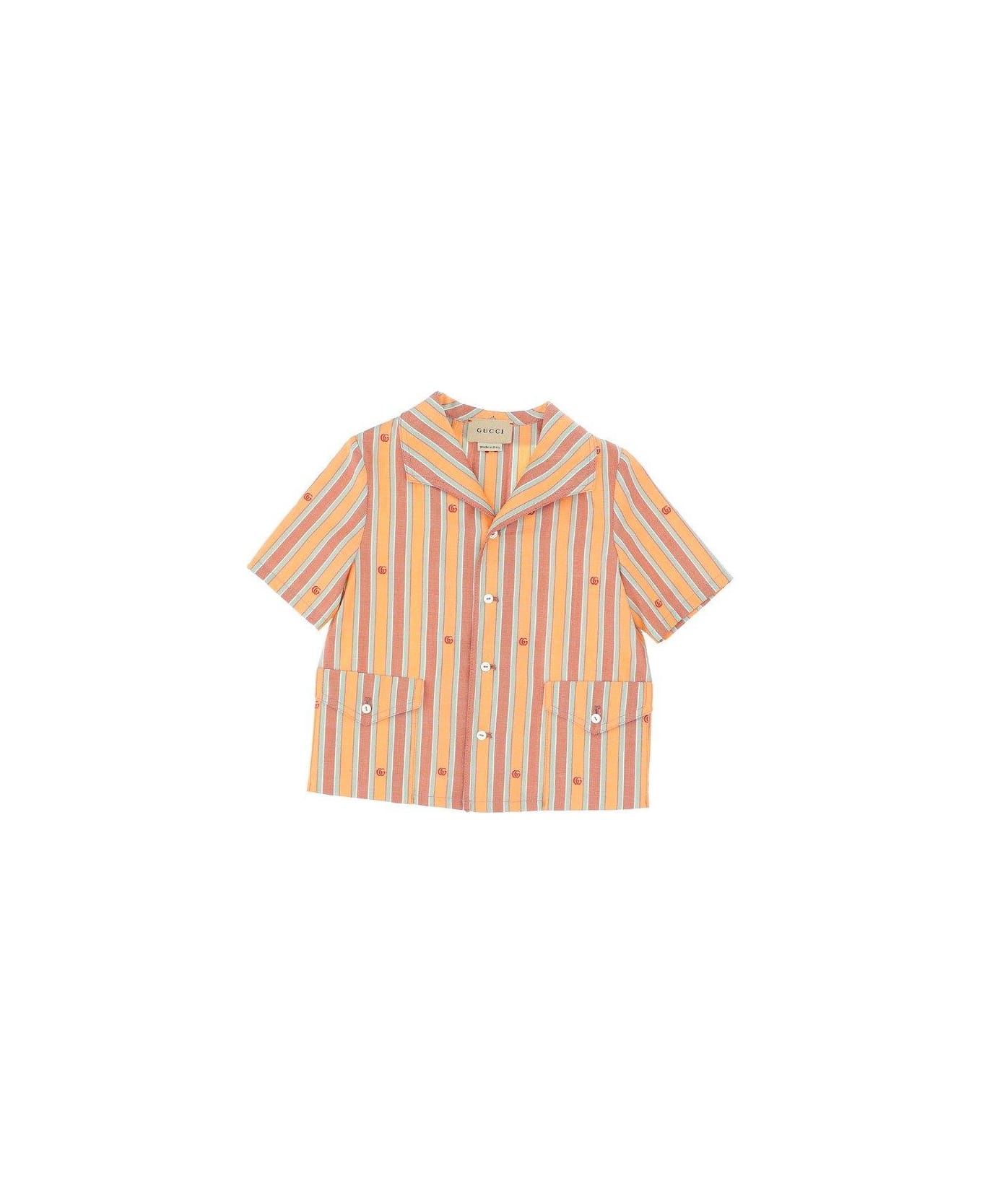Gucci Striped Short-sleeved Shirt - Coral Water シャツ