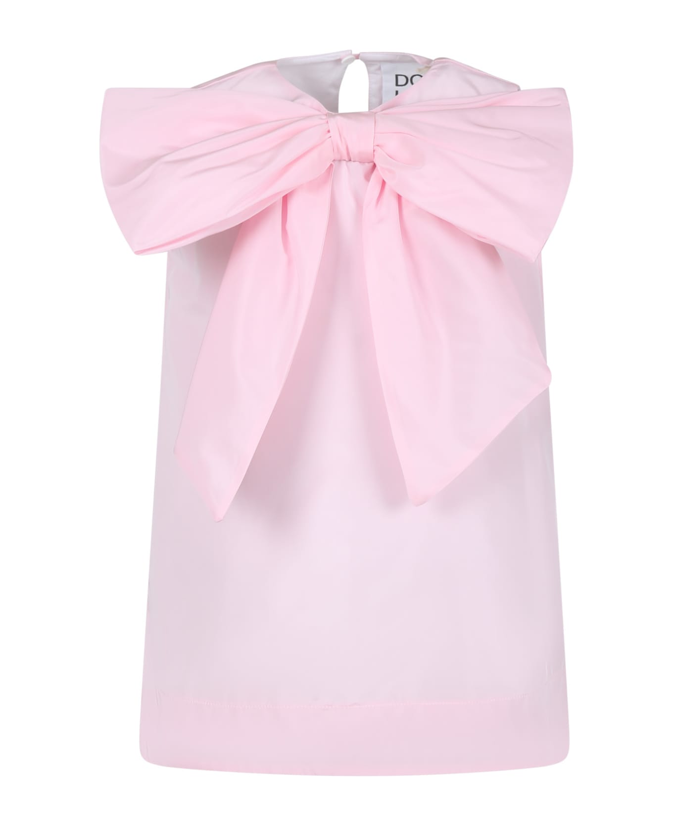 Douuod Pink Elegant Dress For Girl With Bow - Pink