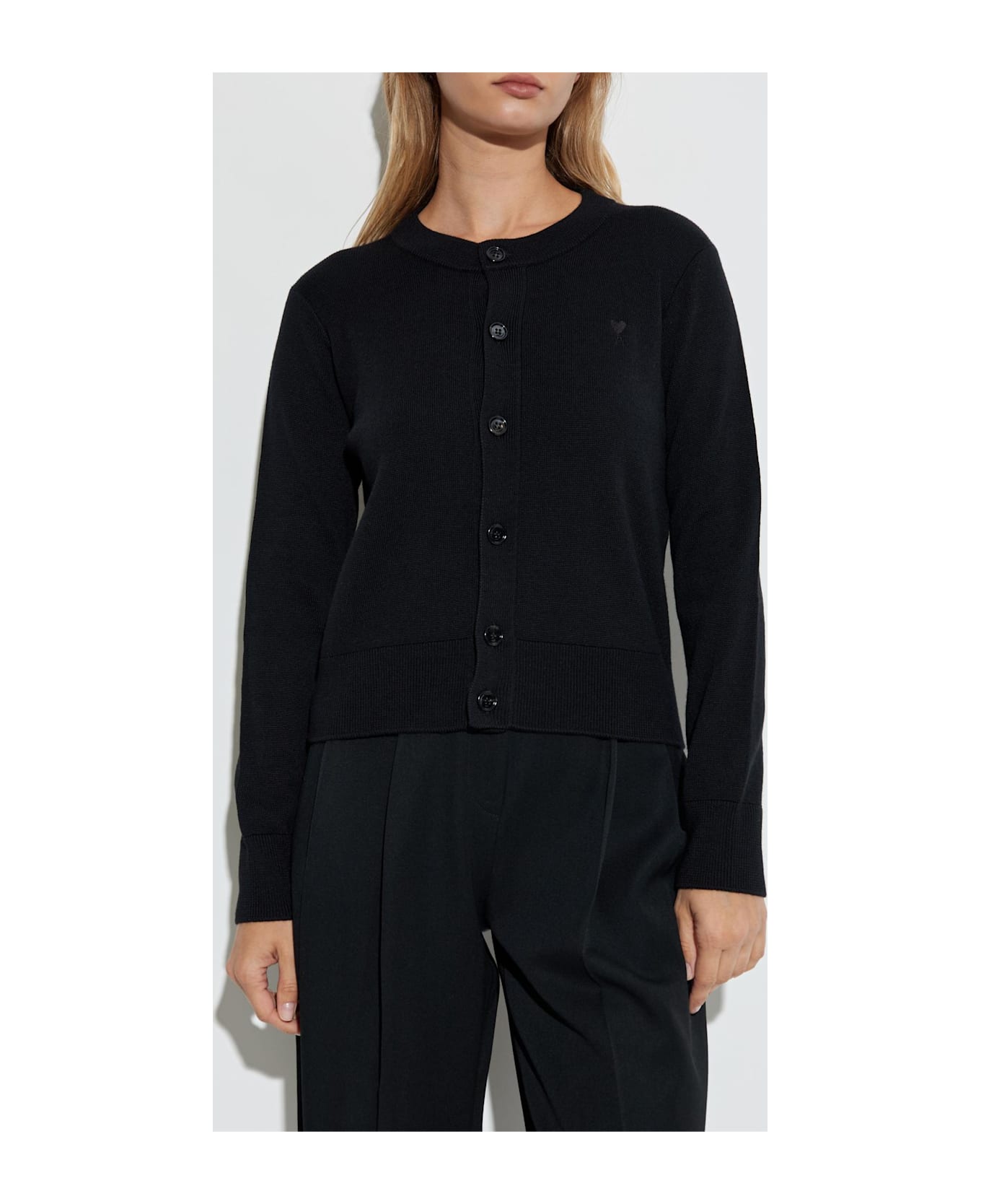 Ami Alexandre Mattiussi Wool Cardigan - BLACK