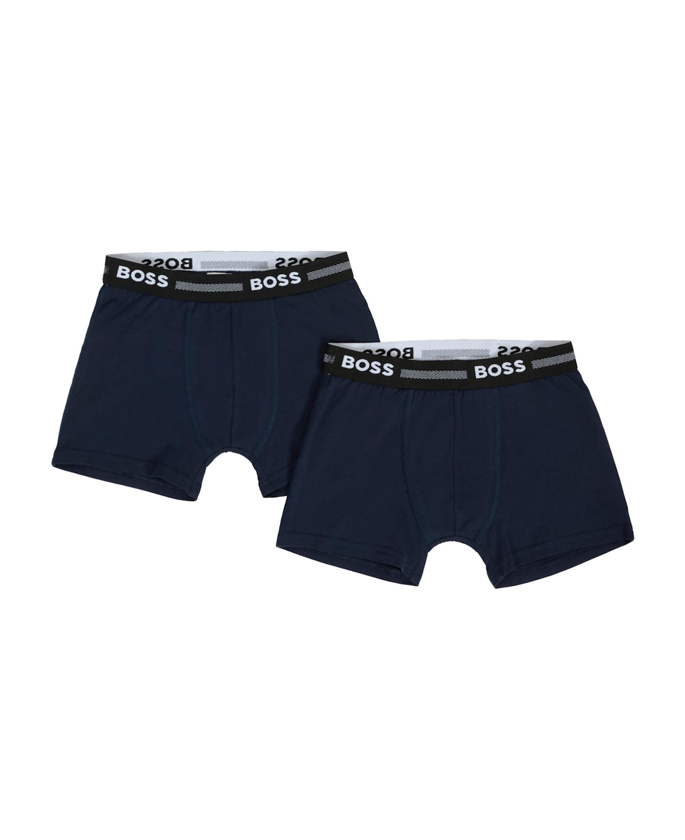Hugo Boss Blue Boxer Shorts Set For Boy With Logo - Blue