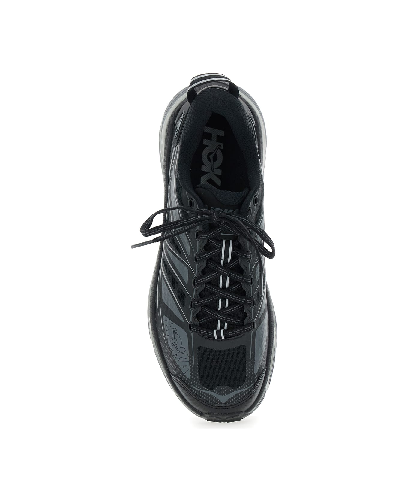 Hoka 'mafate Speed 2' Black Low Top Sneakers With Logo Print On The Side In Tech Fabric Unisex - Black