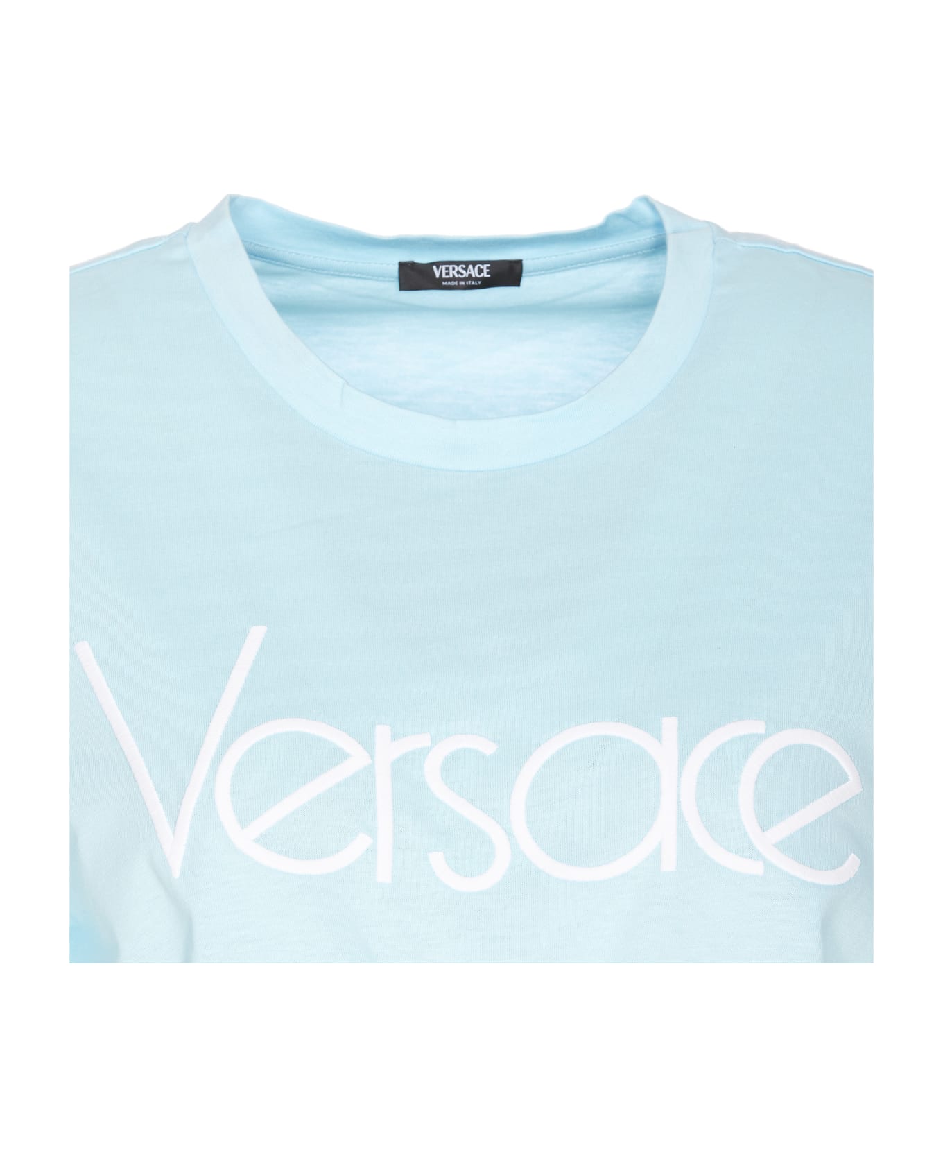 Versace Milano Stamp Crop T-shirt - Blue